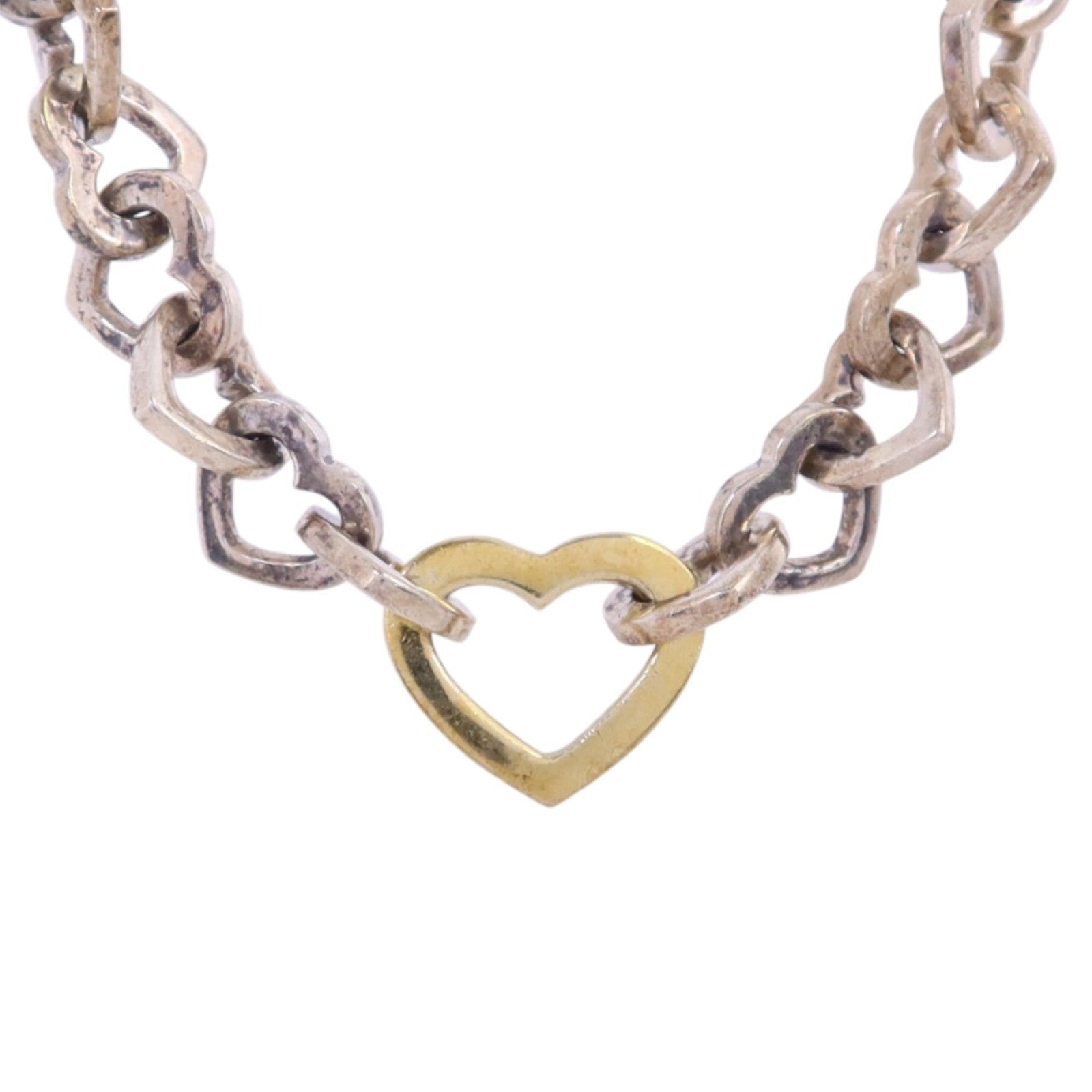 TIFFANY＆CO 925純銀Heart Link Necklace銀扣項鏈