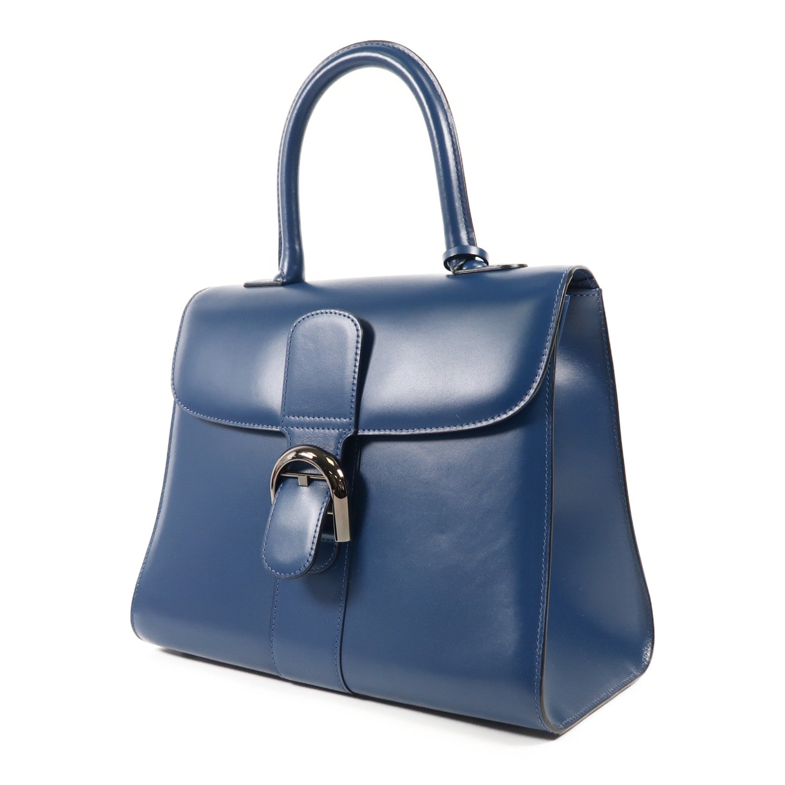 Delvaux 牛皮皮革Brillant MM銀扣手挽肩背兩用袋