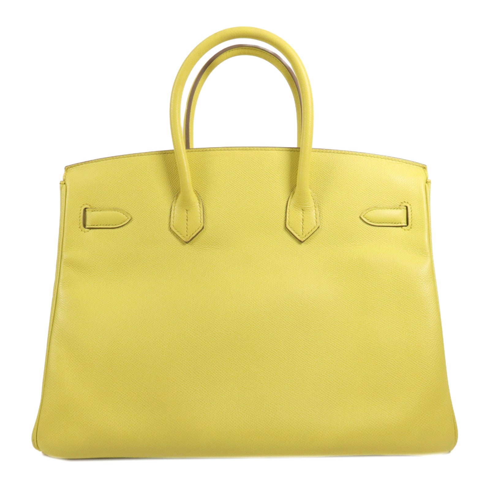 HERMES Epsom皮革Birkin 35銀扣手挽袋Lime