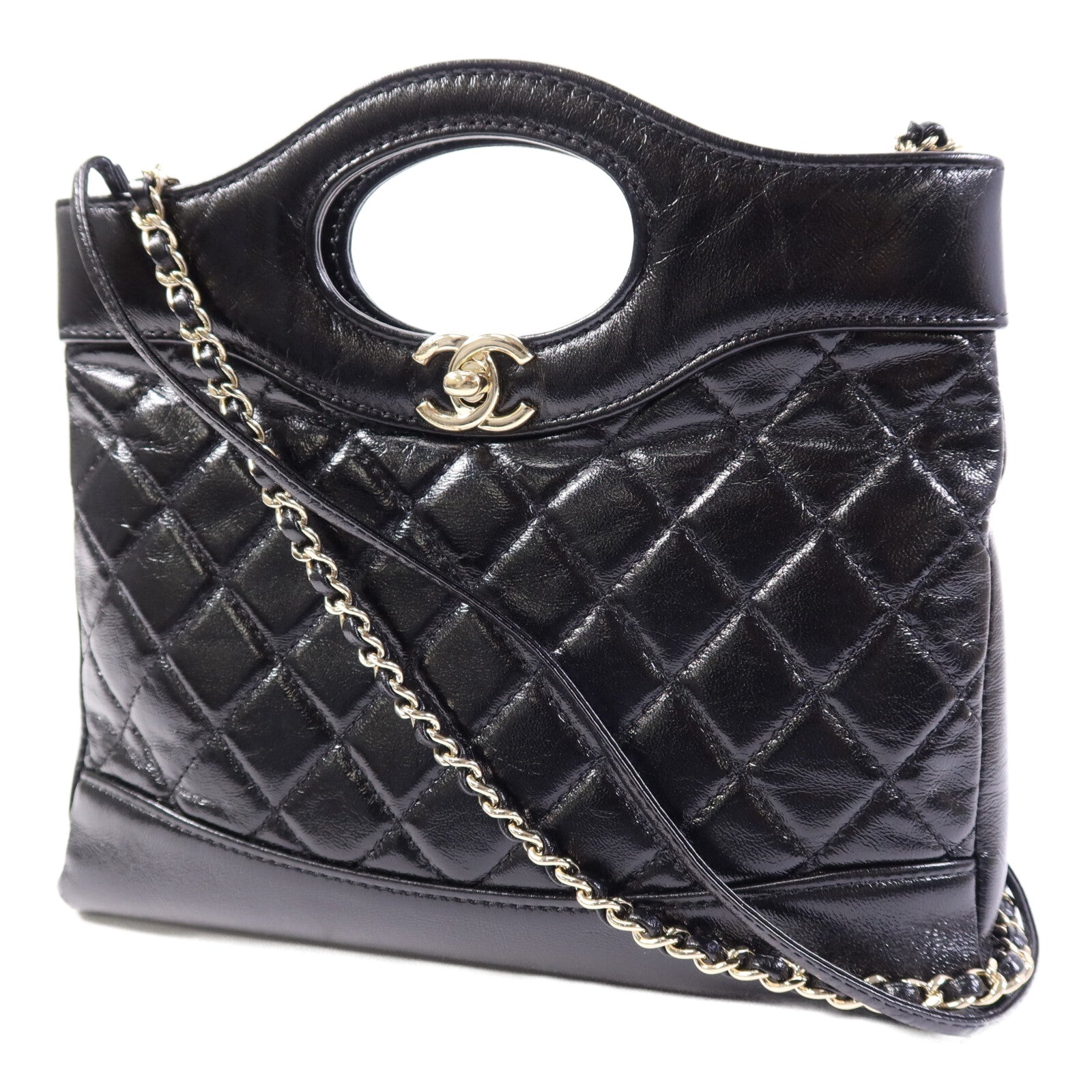 CHANEL 牛皮皮革Chanel 31金扣鏈帶肩背袋