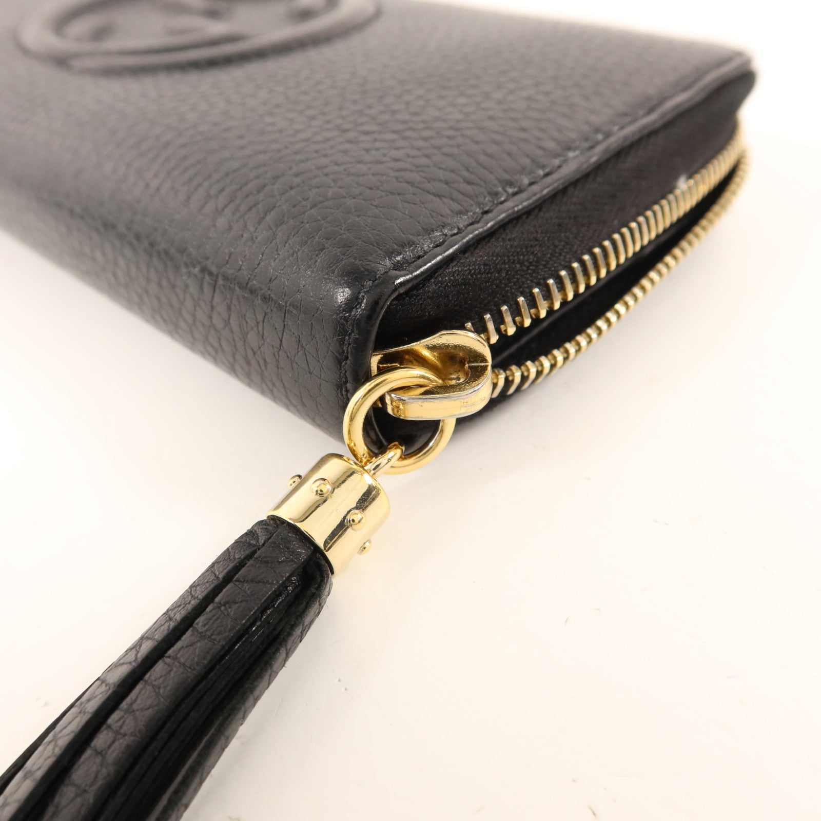 GUCCI 牛皮皮革Long Round Wallet金扣長錢包
