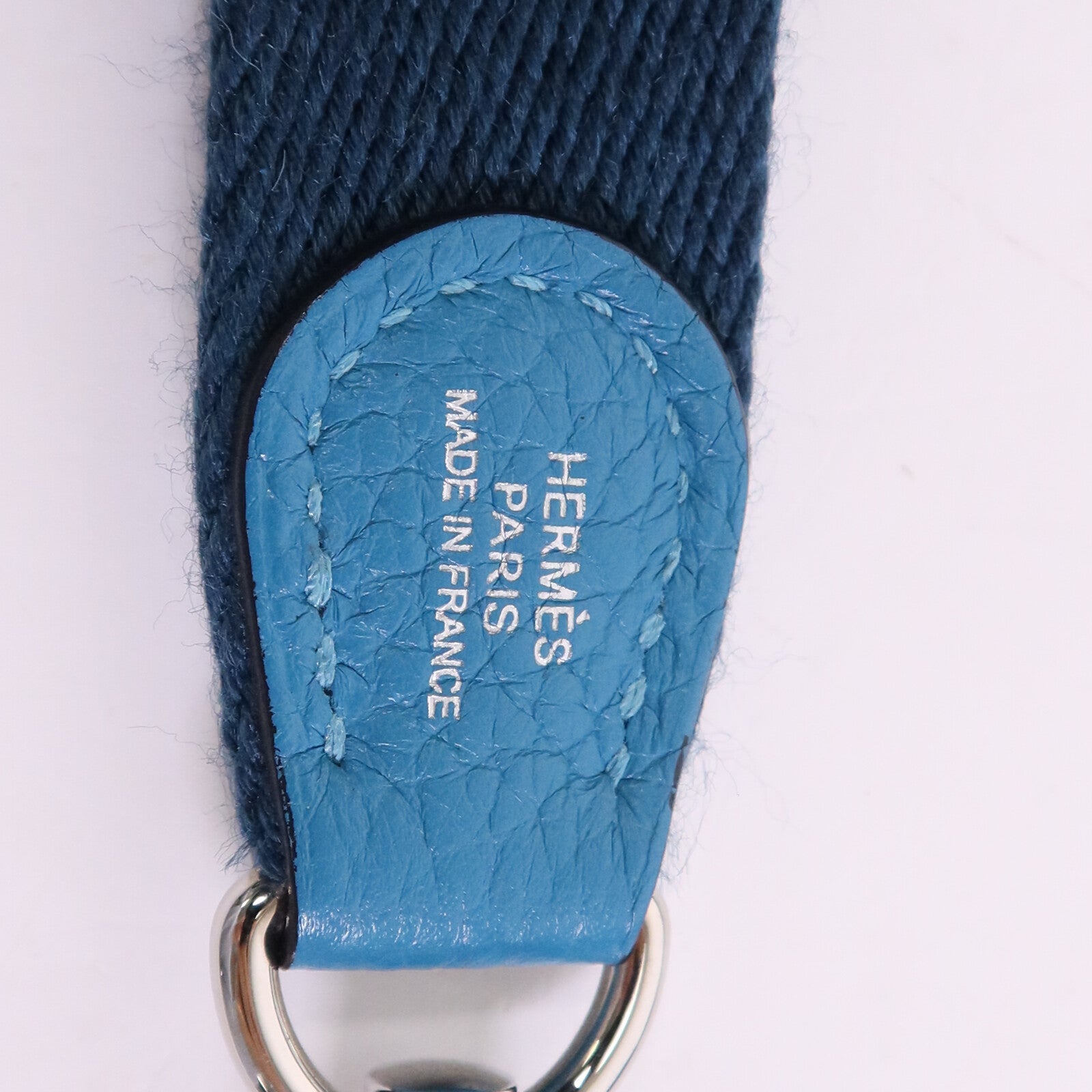 HERMES Clemence皮革Evelyne TPM銀扣肩背袋Turquoise