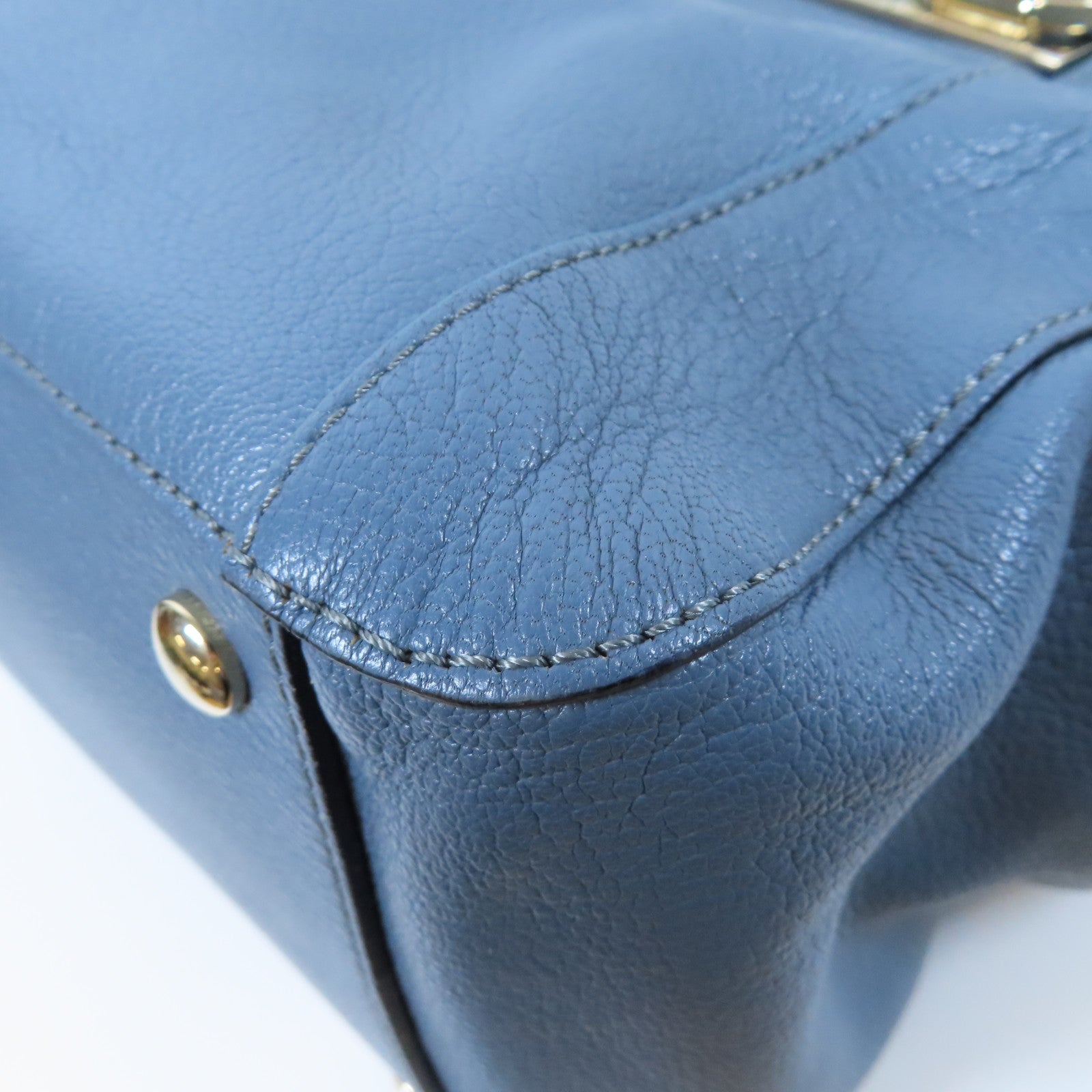 Chloe 【激減優惠】牛皮皮革2 Way Shoulder Bag金扣手挽肩背兩用袋藍色