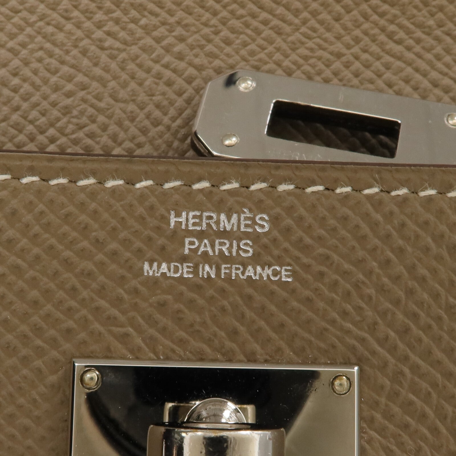 HERMES Epsom皮革Kelly Long Wallet長錢包Etoupe