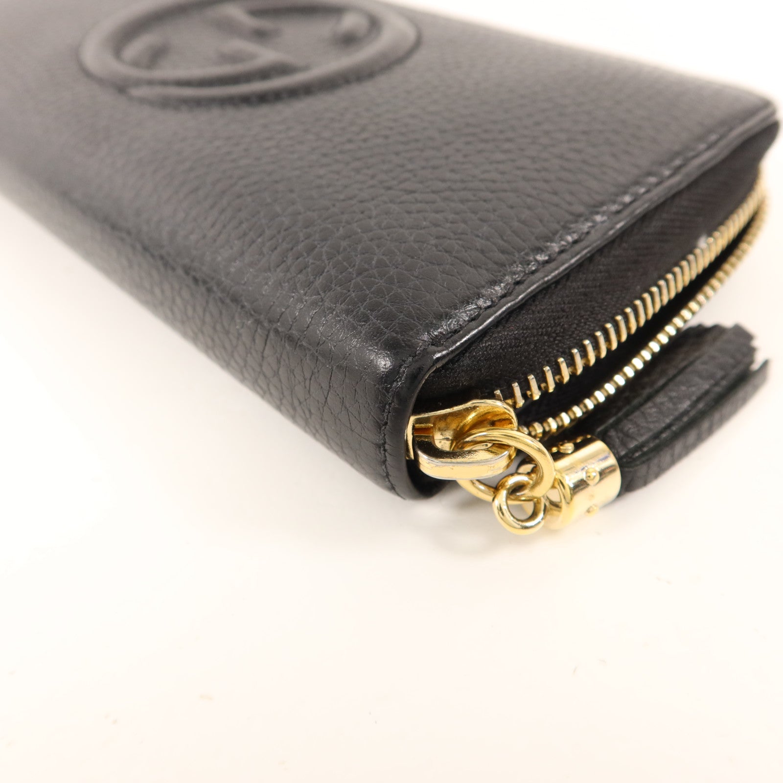 GUCCI 牛皮皮革Long Round Wallet金扣長錢包