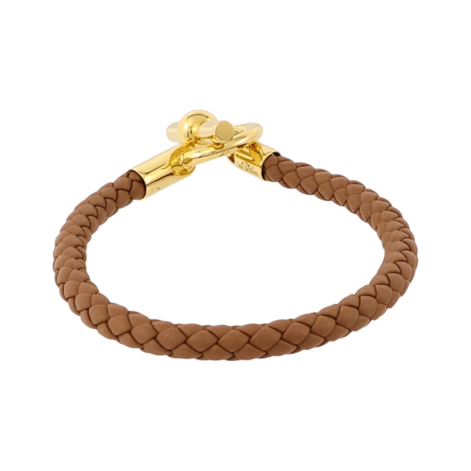 HERMES Swift皮革/金屬Glenan H Bracelet金扣手鏈Gold