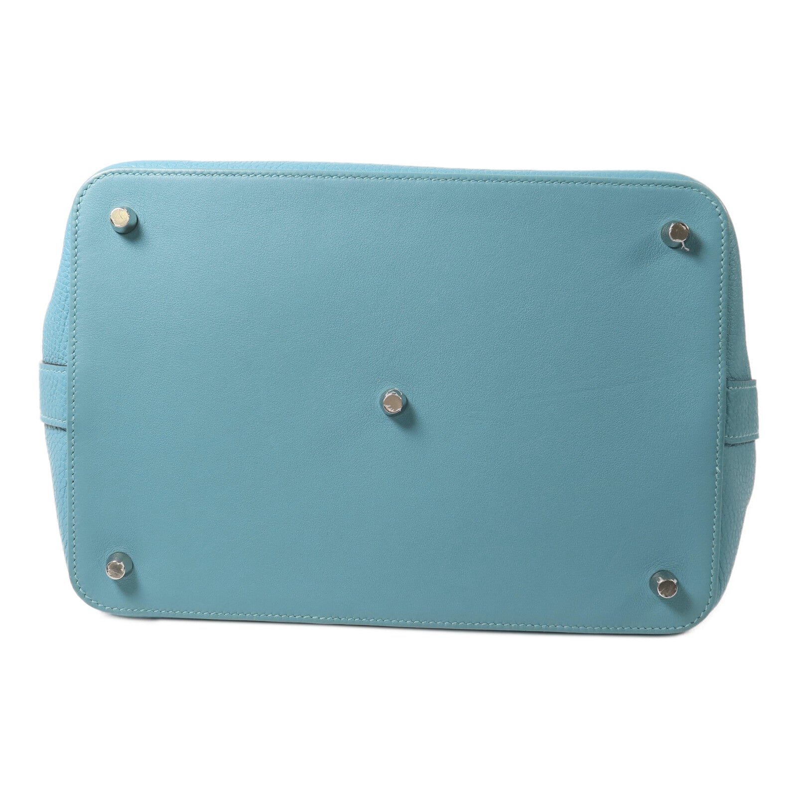 HERMES Clemence皮革Toolbox 26手挽肩背兩用袋Bleu Saint Cyr