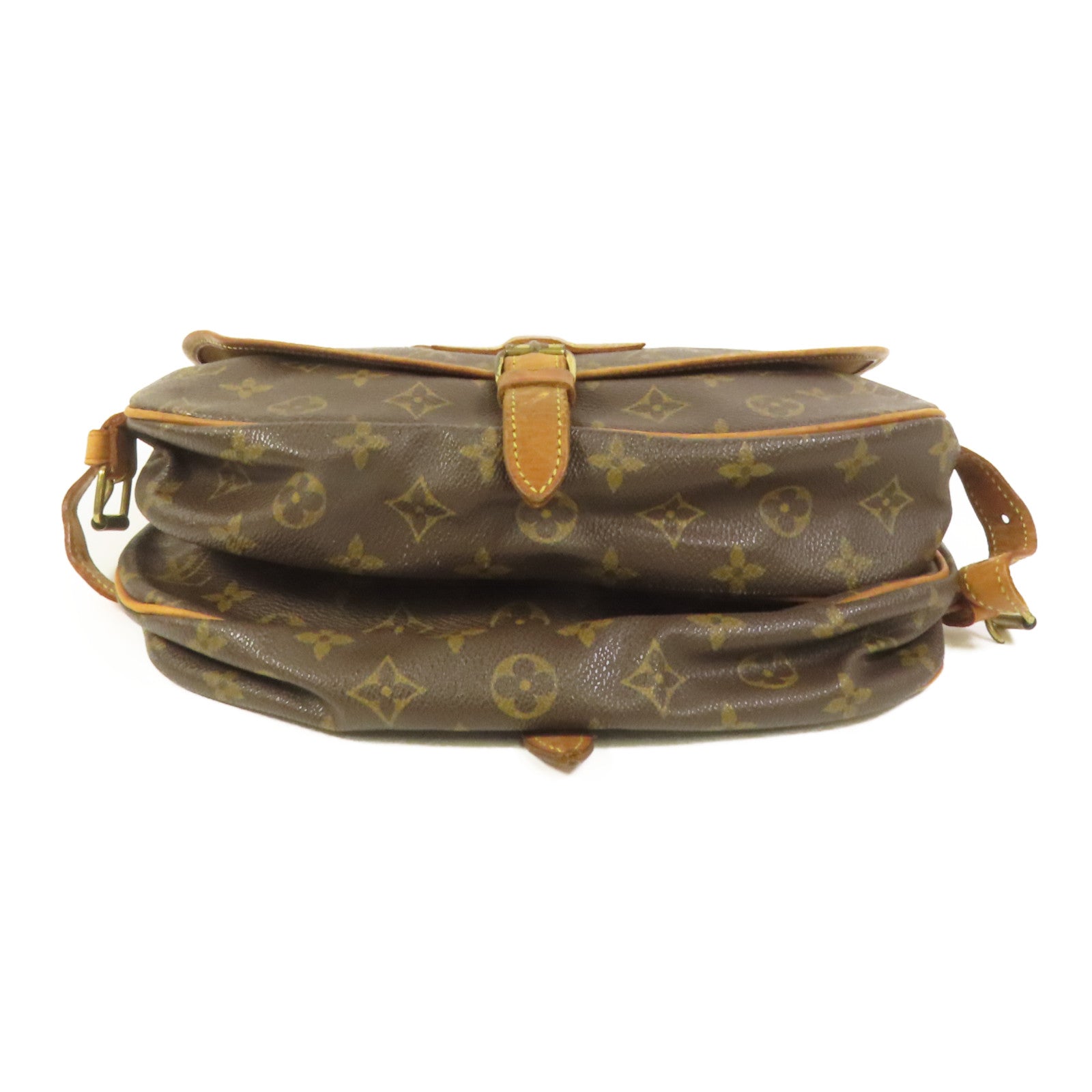 LOUIS VUITTON Monogram Saumur 30金扣肩背袋棕色
