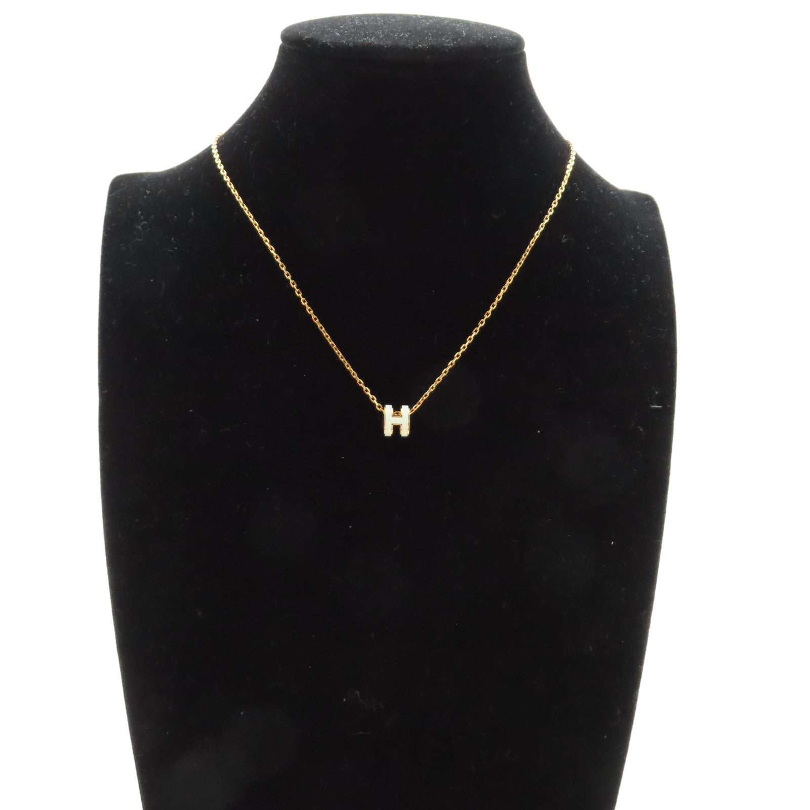 HERMES 金屬Mini Pop H Necklace項鍊汽泡綠色/金色