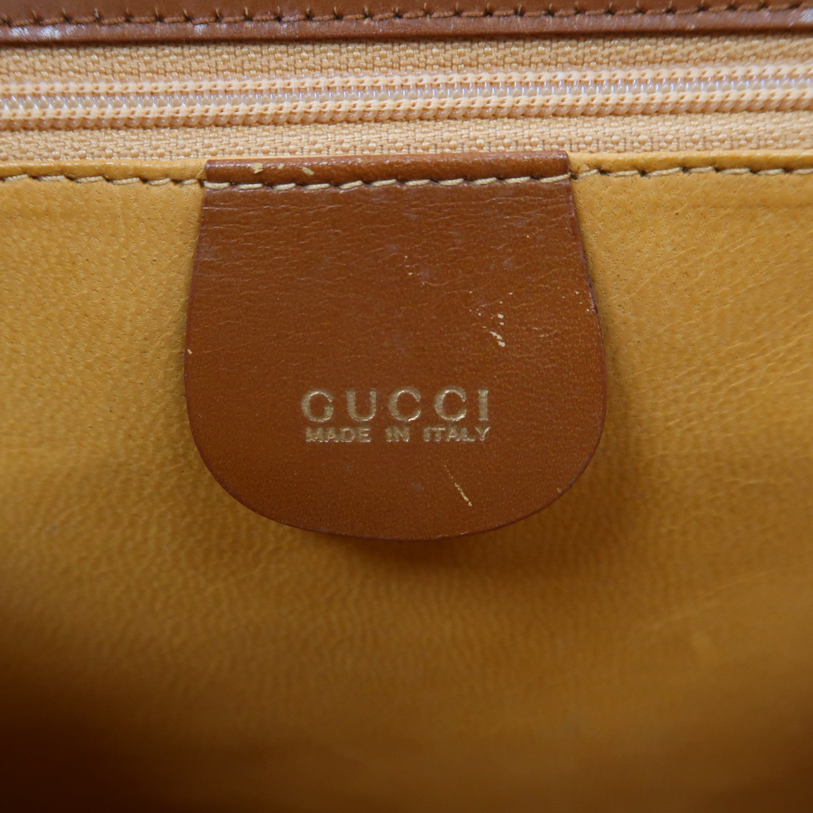 GUCCI 皮革Vintage Kelly Rare Lady金扣手挽袋棕色