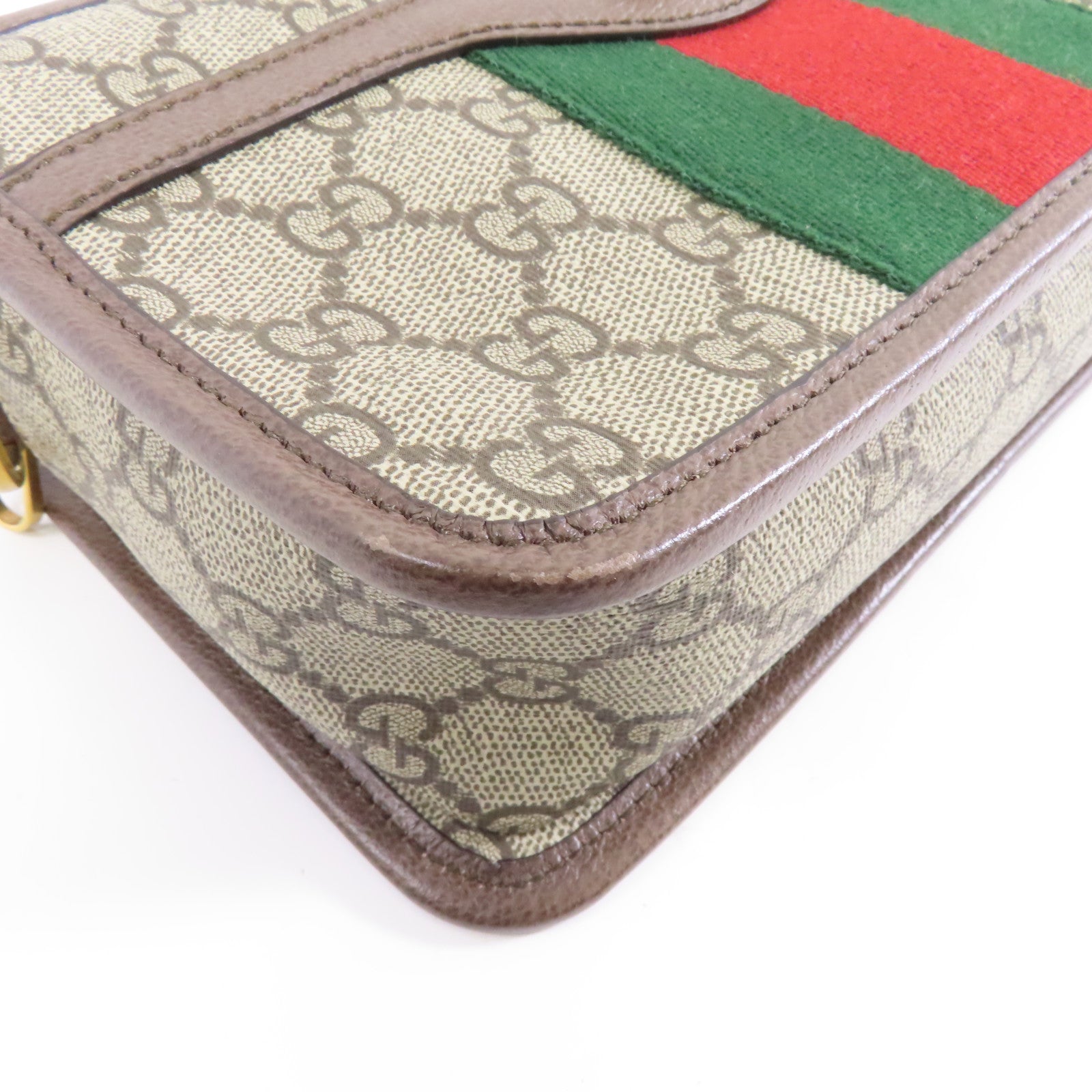 GUCCI 塗層帆布GG Superme Ophidia金扣手挽肩背兩用袋啡色