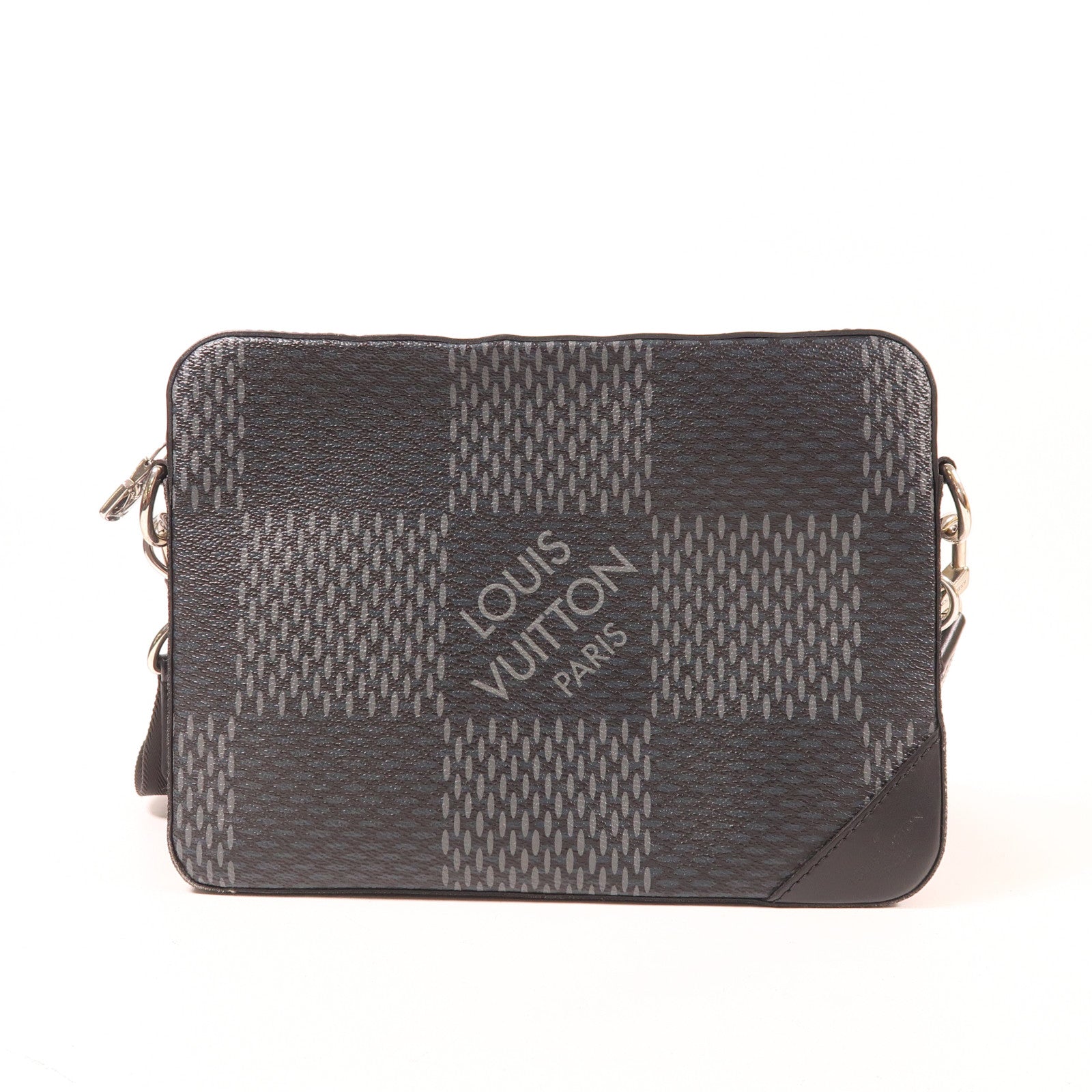 LOUIS VUITTON Damier Graphite Trio Messenger銀扣肩背袋