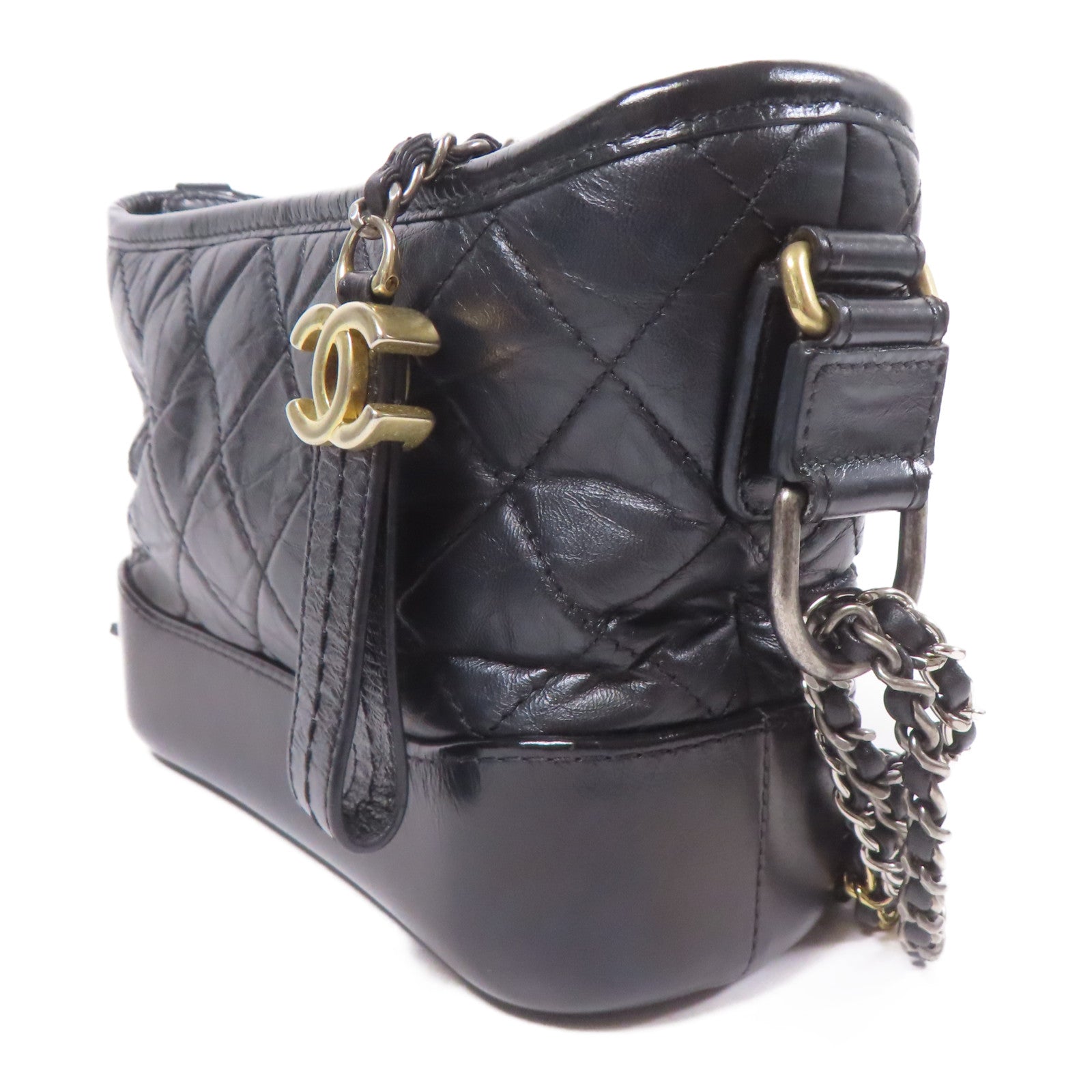 CHANEL 牛皮皮革Gabrielle鏈帶肩背袋