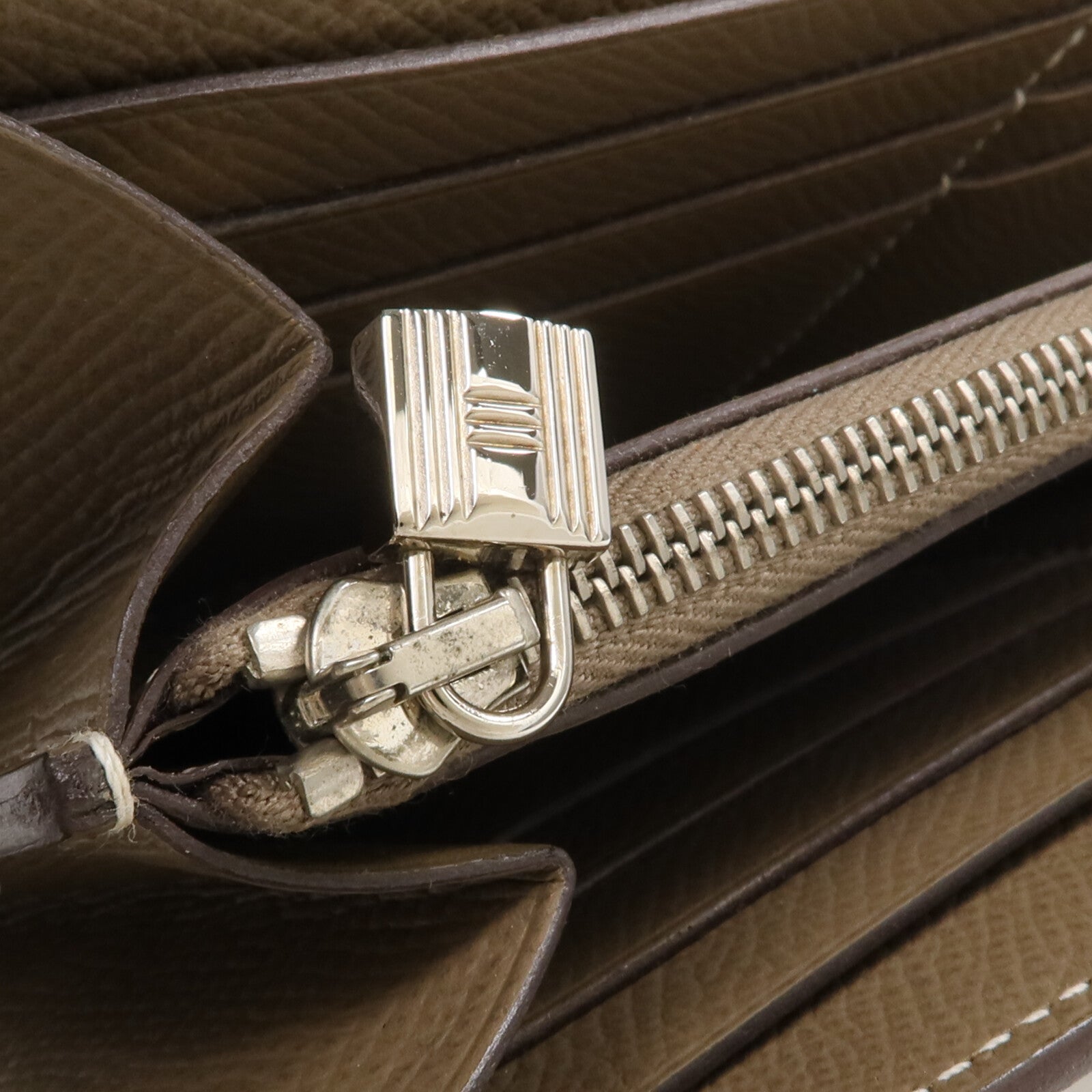 HERMES Epsom皮革Kelly Long Wallet長錢包Etoupe