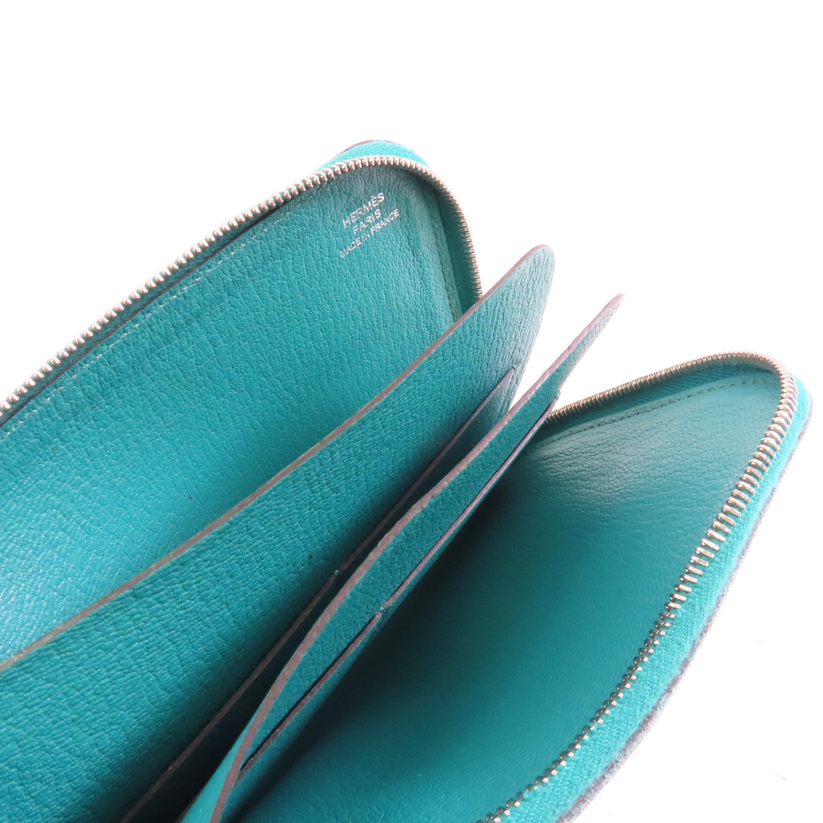 HERMES Epsom皮革Wallet銀扣錢包Vert/綠色