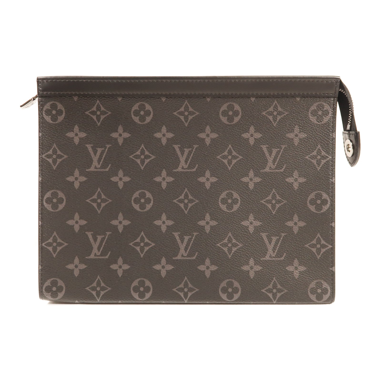 LOUIS VUITTON Monogram Eclipse Pochette Voyage MM銀扣手拿包