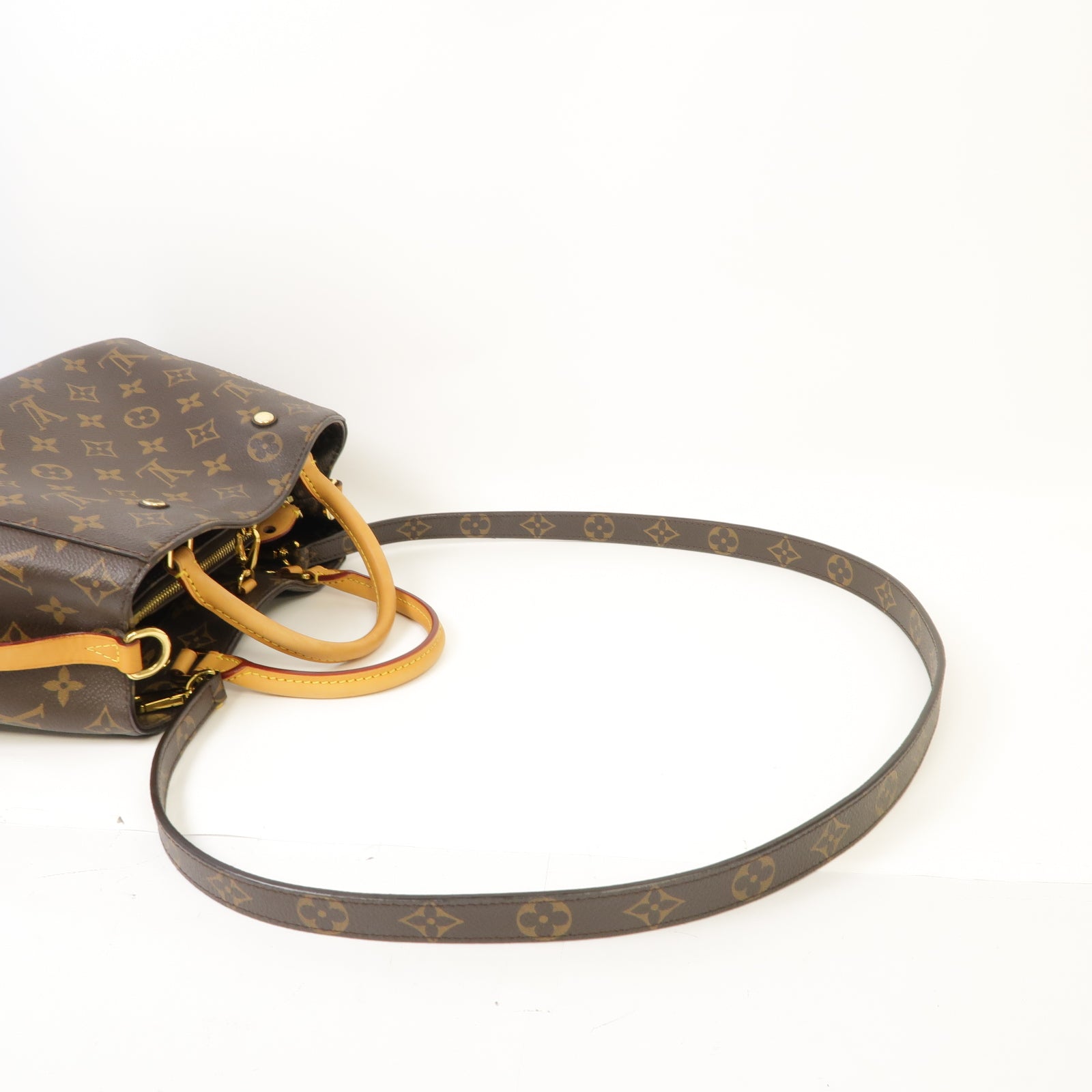 LOUIS VUITTON 【激減優惠】Monogram Montaigne BB金扣手挽肩背兩用袋啡色