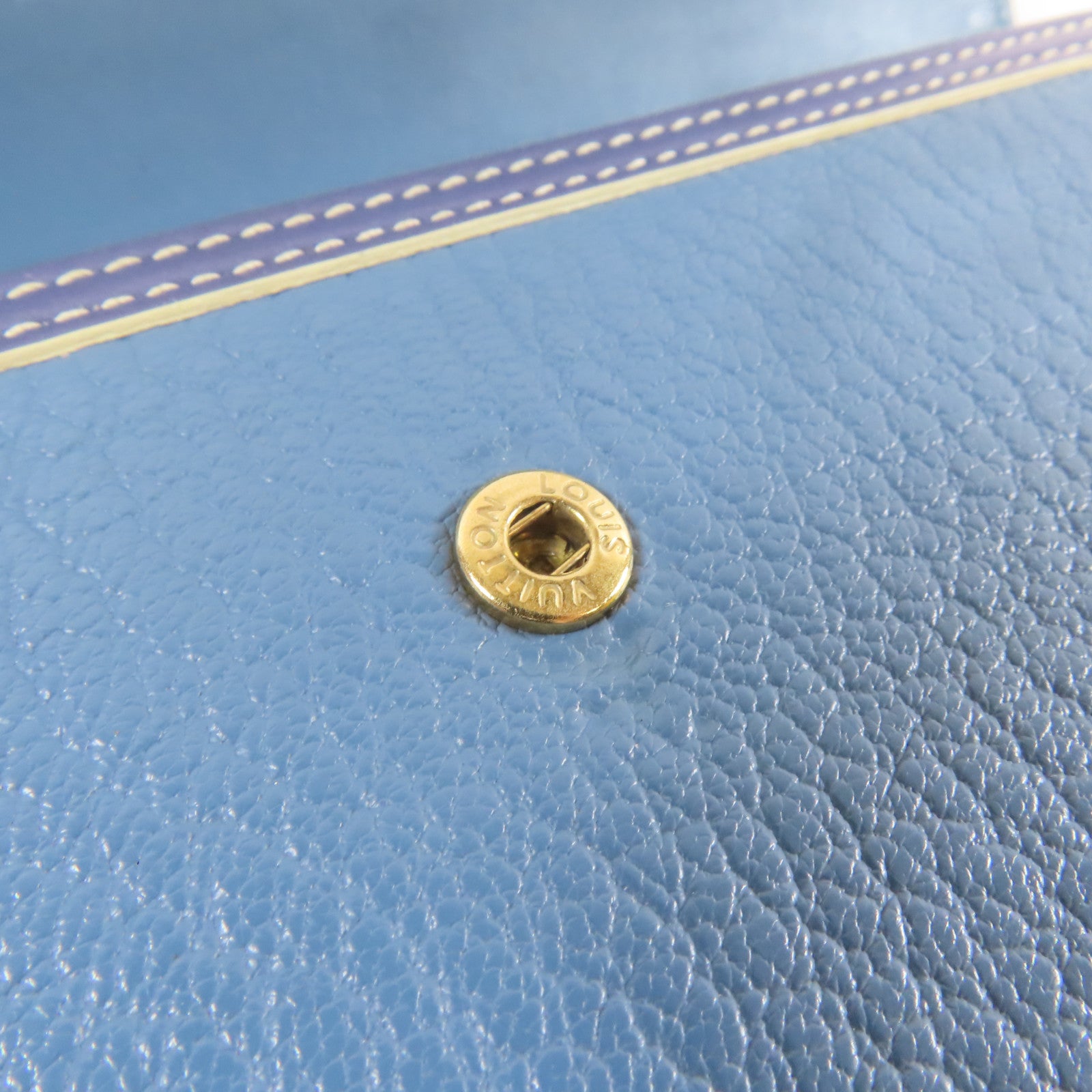 LOUIS VUITTON 【激減優惠】皮革Long Wallet金扣長錢包藍色