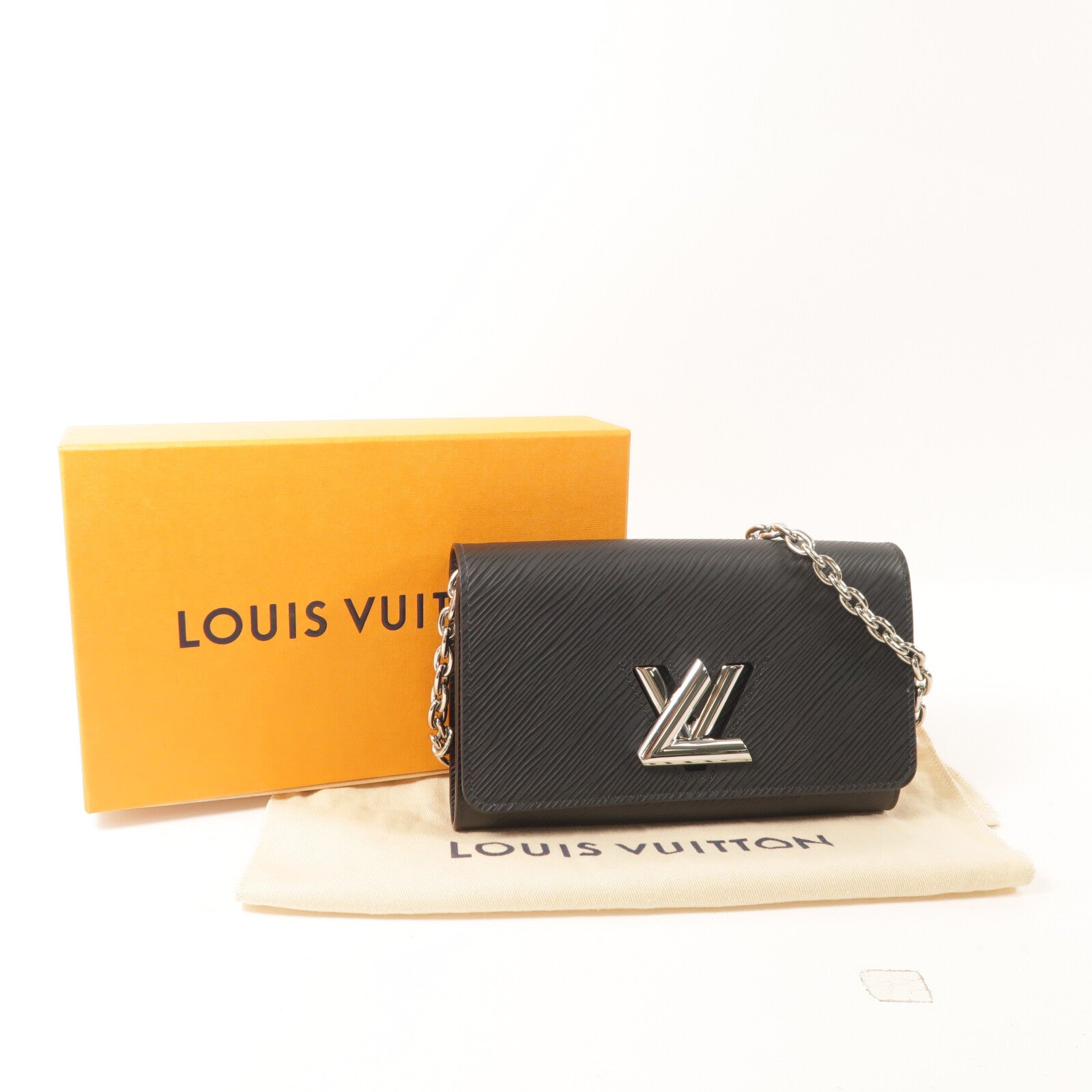LOUIS VUITTON Epi Portefuille Twist Chain Wallet鏈帶肩背袋