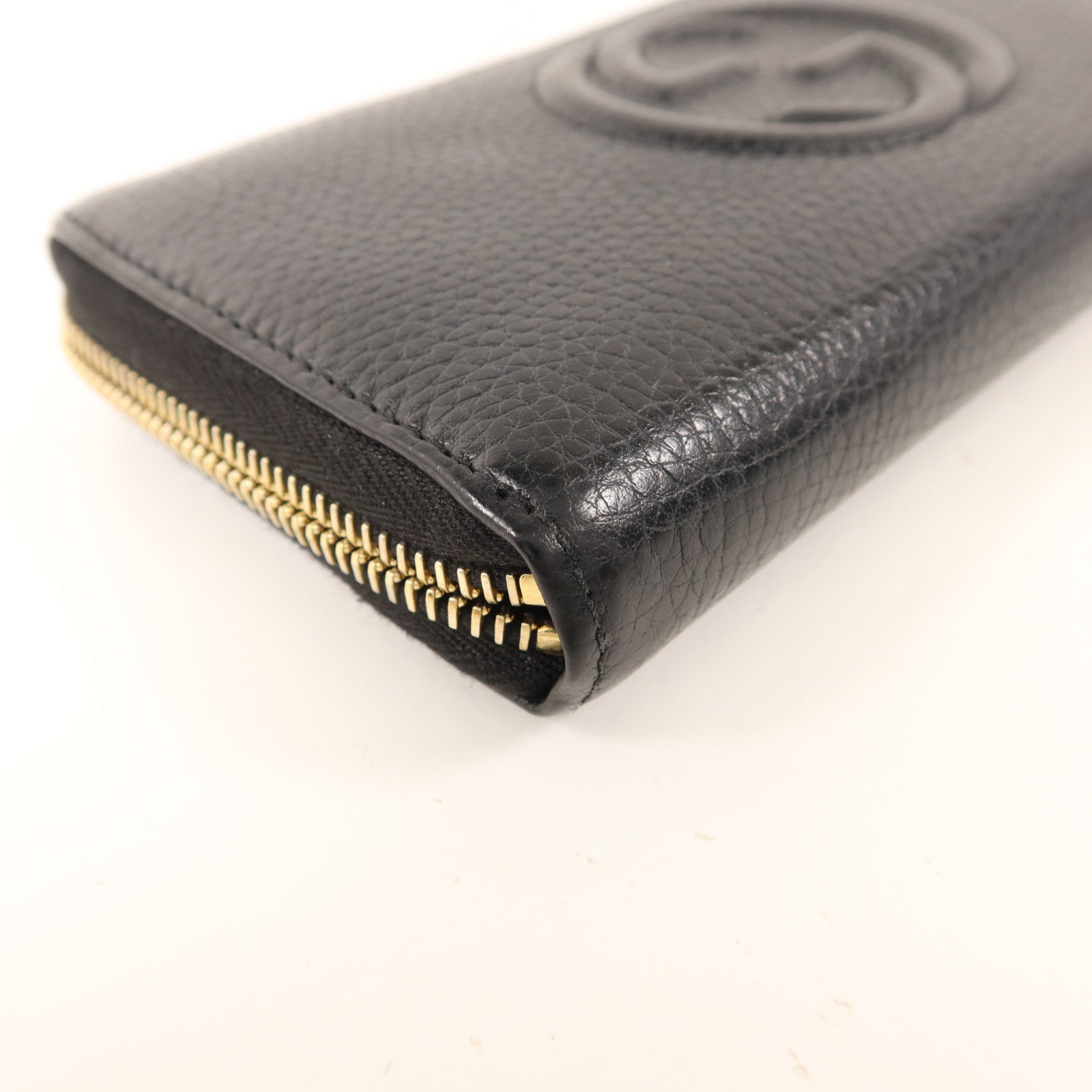GUCCI 牛皮皮革Long Round Wallet金扣長錢包