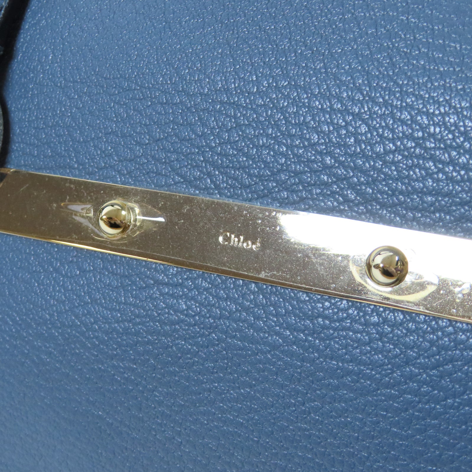 Chloe 【激減優惠】牛皮皮革2 Way Shoulder Bag金扣手挽肩背兩用袋藍色