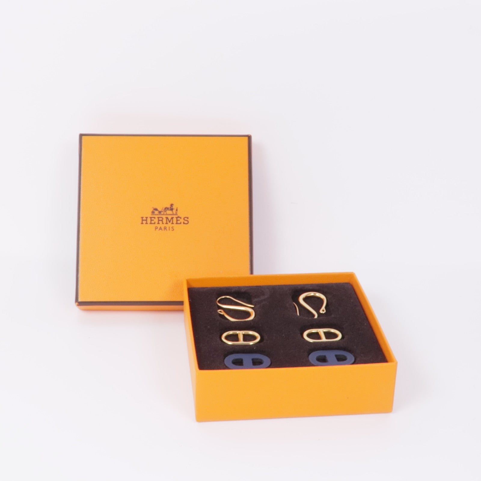 HERMES 金屬/皮革O'Maillon Earrings耳環