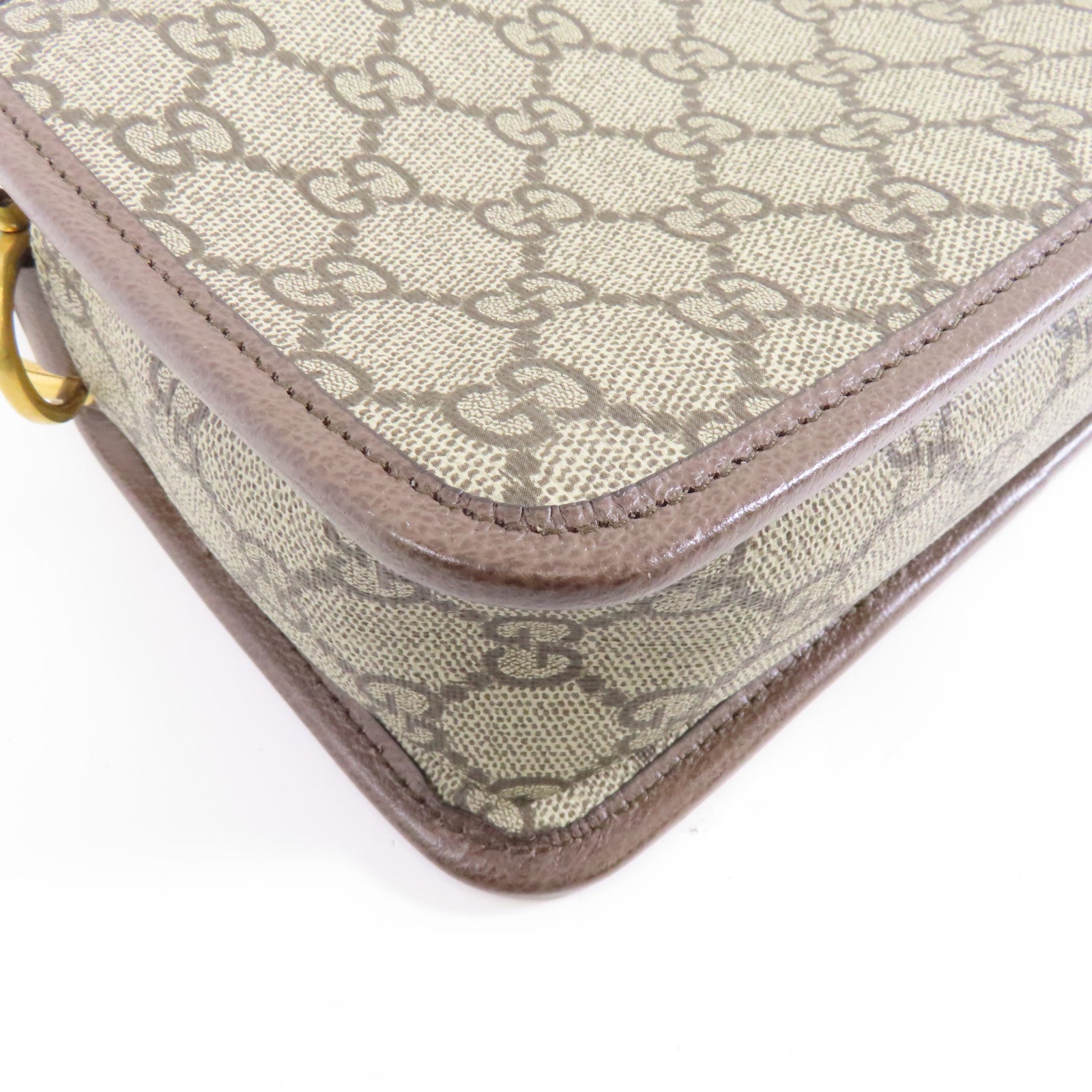 GUCCI 塗層帆布GG Superme Ophidia金扣手挽肩背兩用袋啡色