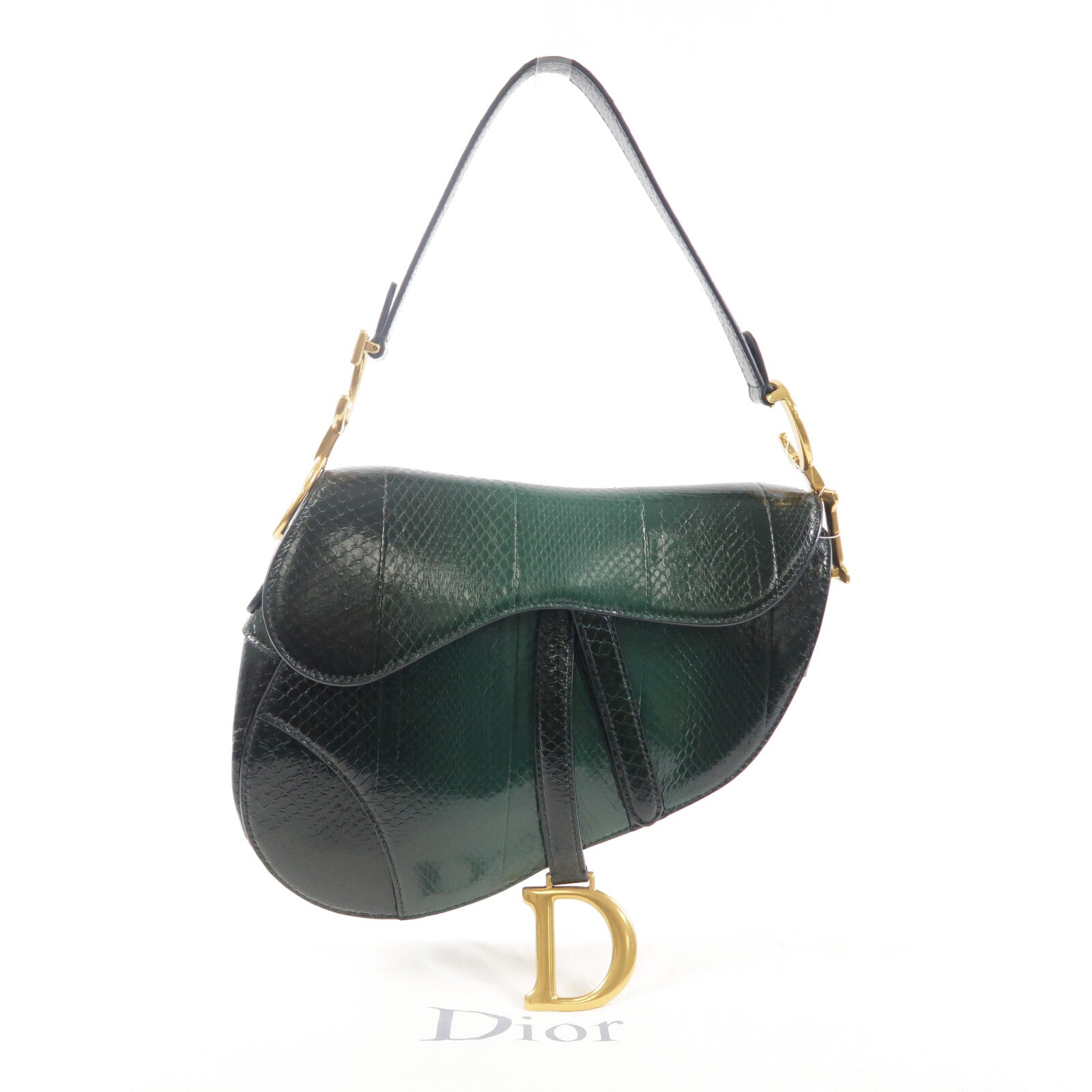 Dior 蛇皮皮革Saddle Medium肩背袋