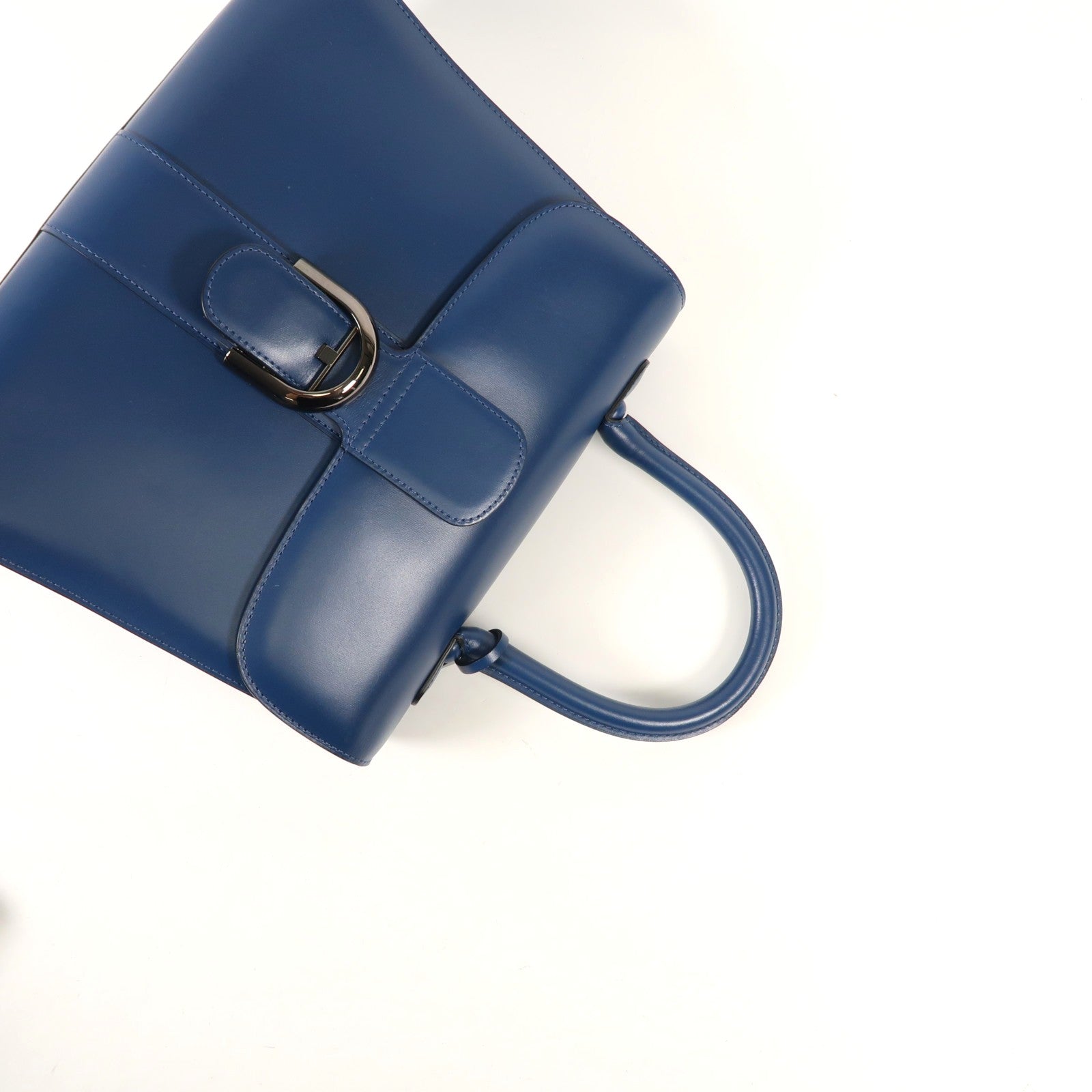 Delvaux 牛皮皮革Brillant MM銀扣手挽肩背兩用袋