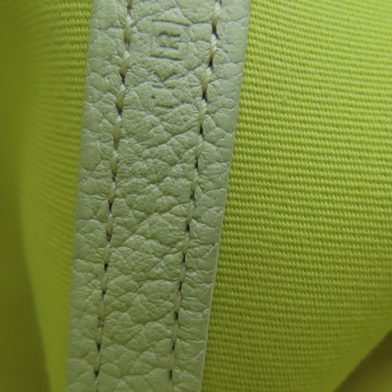 HERMES 帆布Garden Party PM银扣手挽袋白色/小鸡黄嫩黄