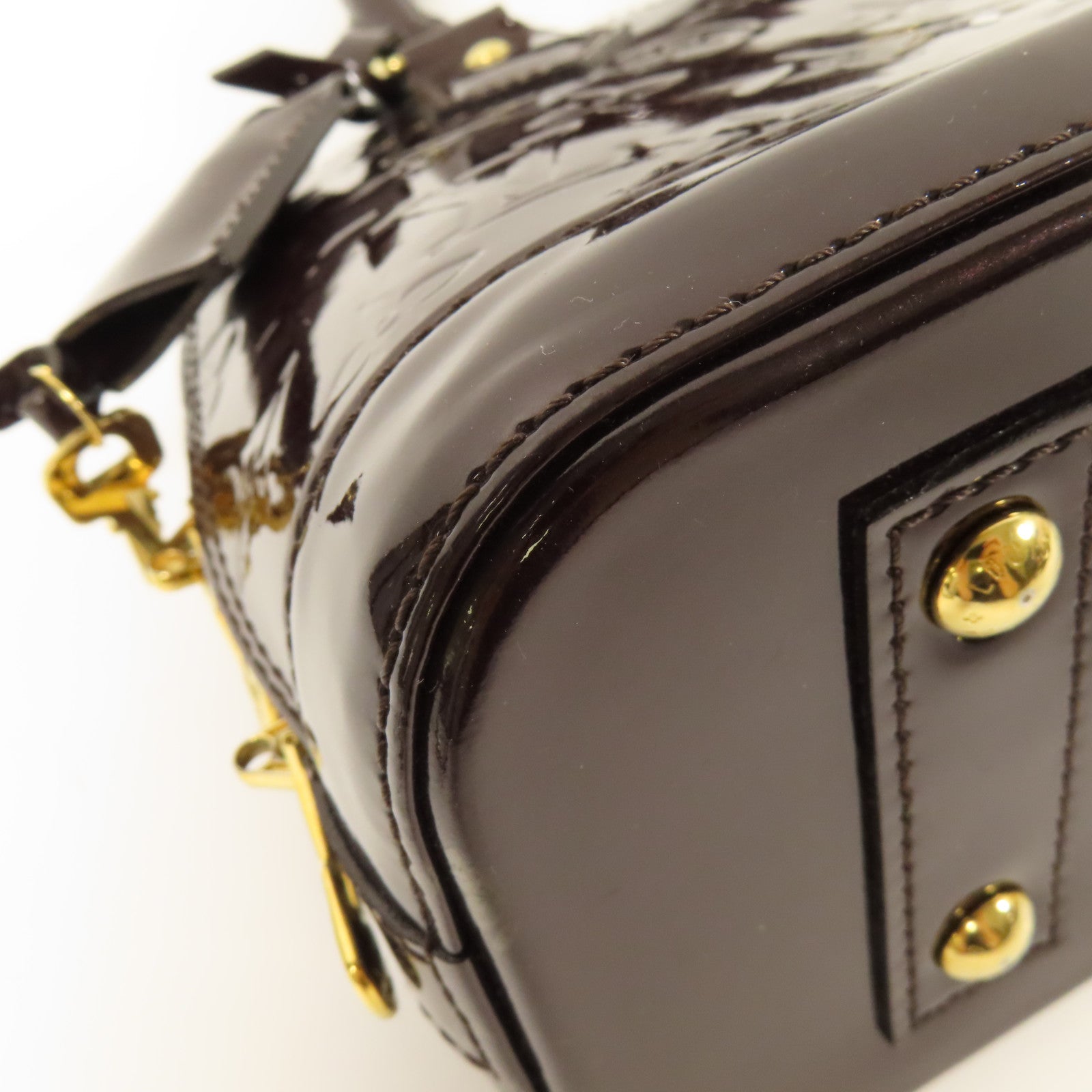 LOUIS VUITTON Vernis Alma BB金扣手挽肩背兩用袋