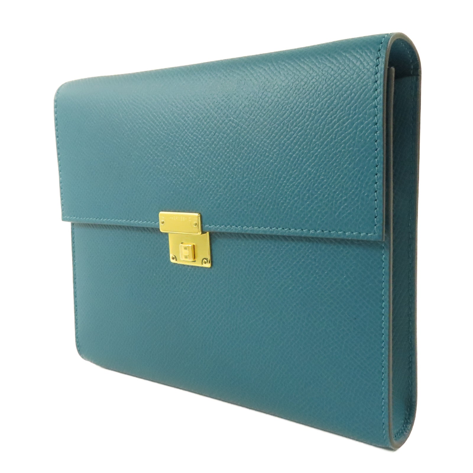 HERMES Epsom皮革Clic 16金扣肩背袋Malachite