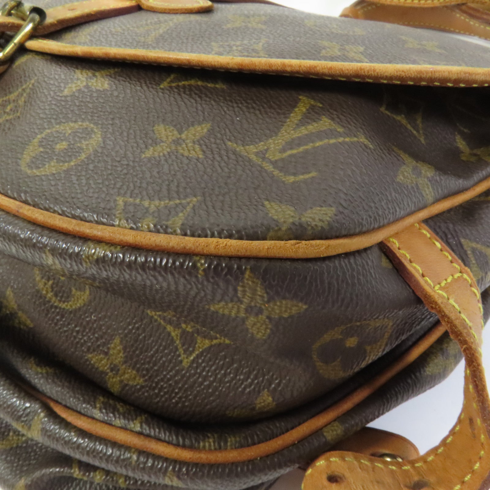 LOUIS VUITTON Monogram Saumur 30金扣肩背袋棕色