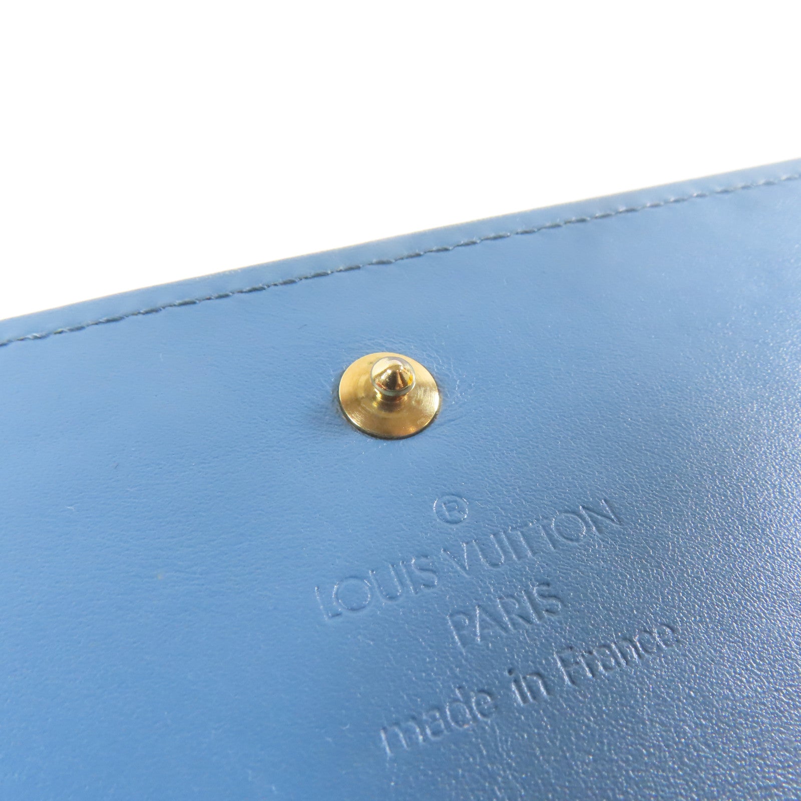 LOUIS VUITTON 【激減優惠】皮革Long Wallet金扣長錢包藍色