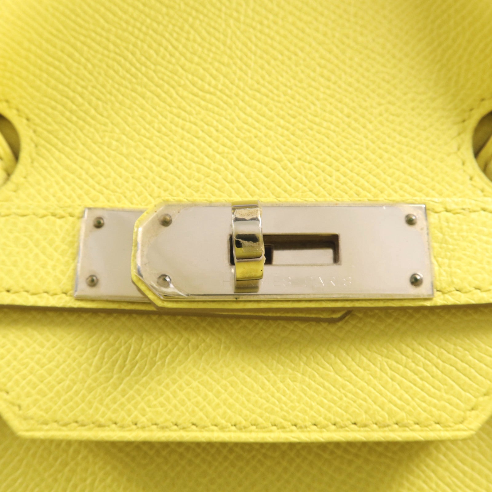 HERMES Epsom皮革Birkin 35銀扣手挽袋Lime