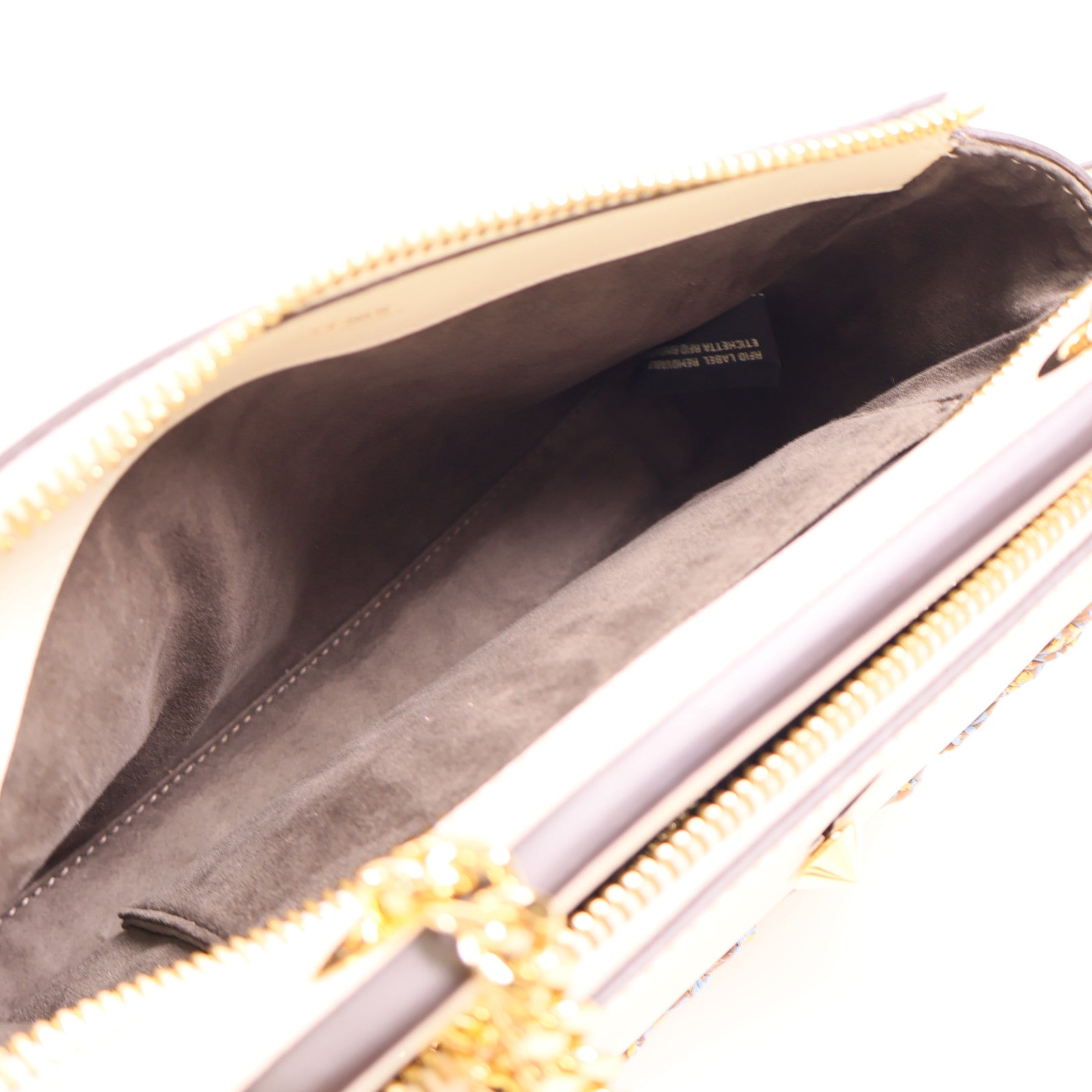 FENDI GHW Dotcom Bag Shoulder Bag 8BN299 Calfskin Leather White