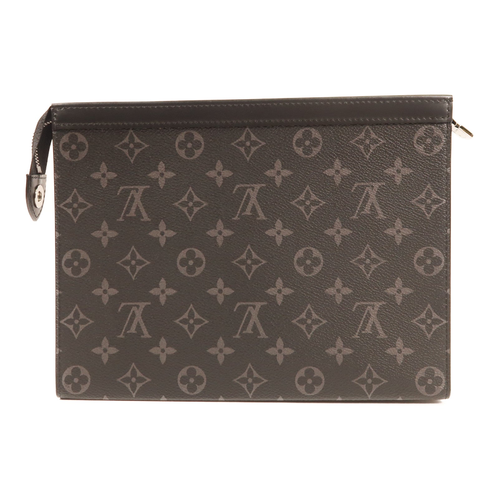 LOUIS VUITTON Monogram Eclipse Pochette Voyage MM銀扣手拿包