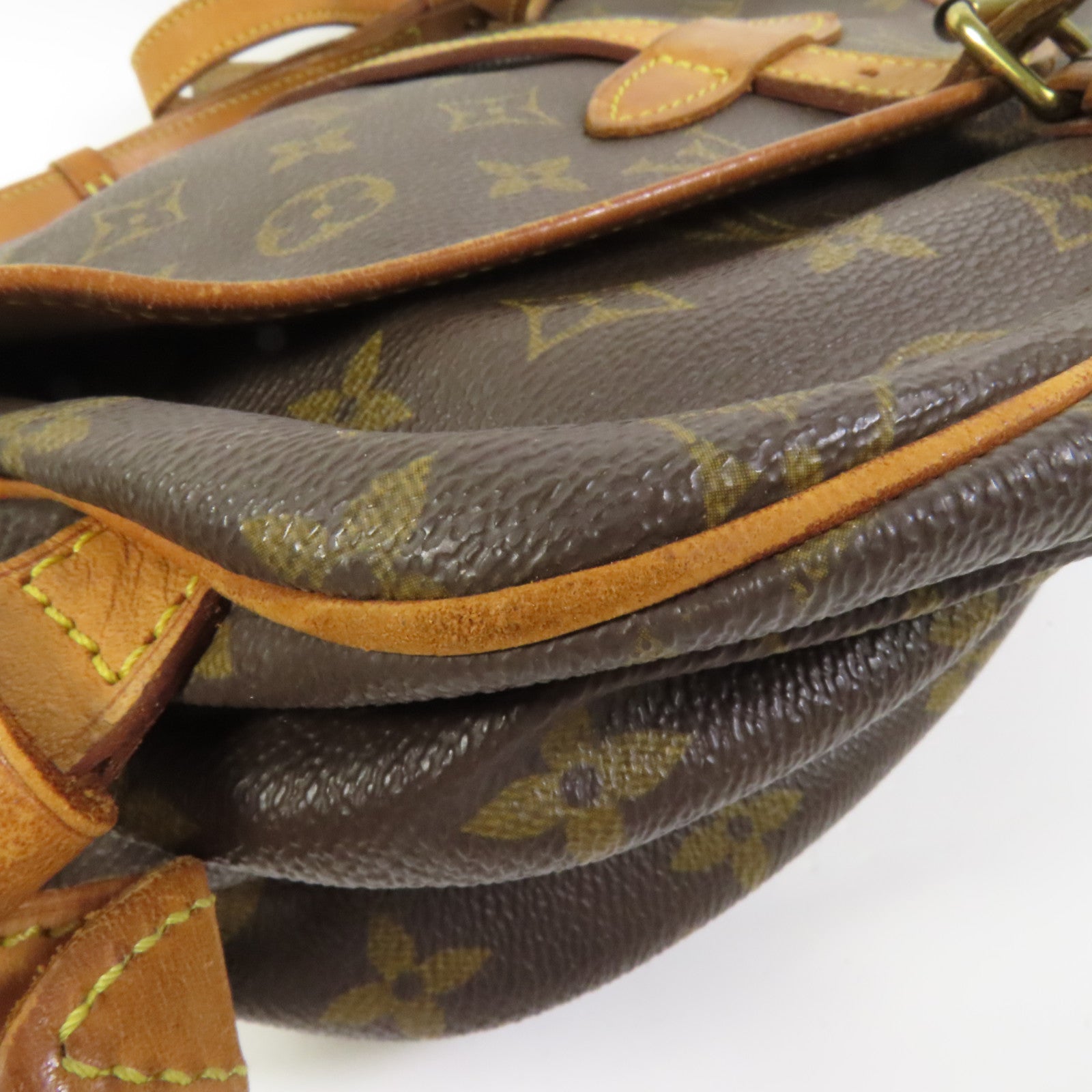 LOUIS VUITTON Monogram Saumur 30金扣肩背袋棕色