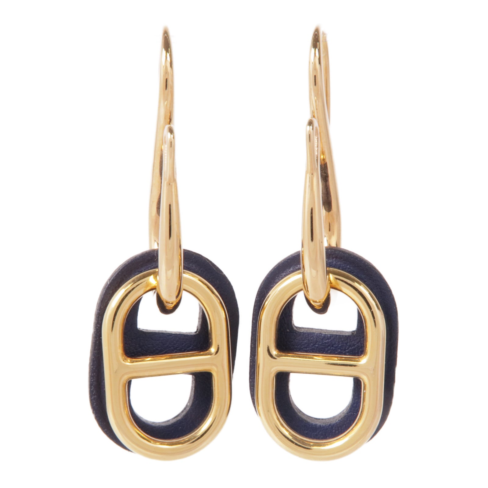 HERMES 金屬/皮革O'Maillon Earrings耳環