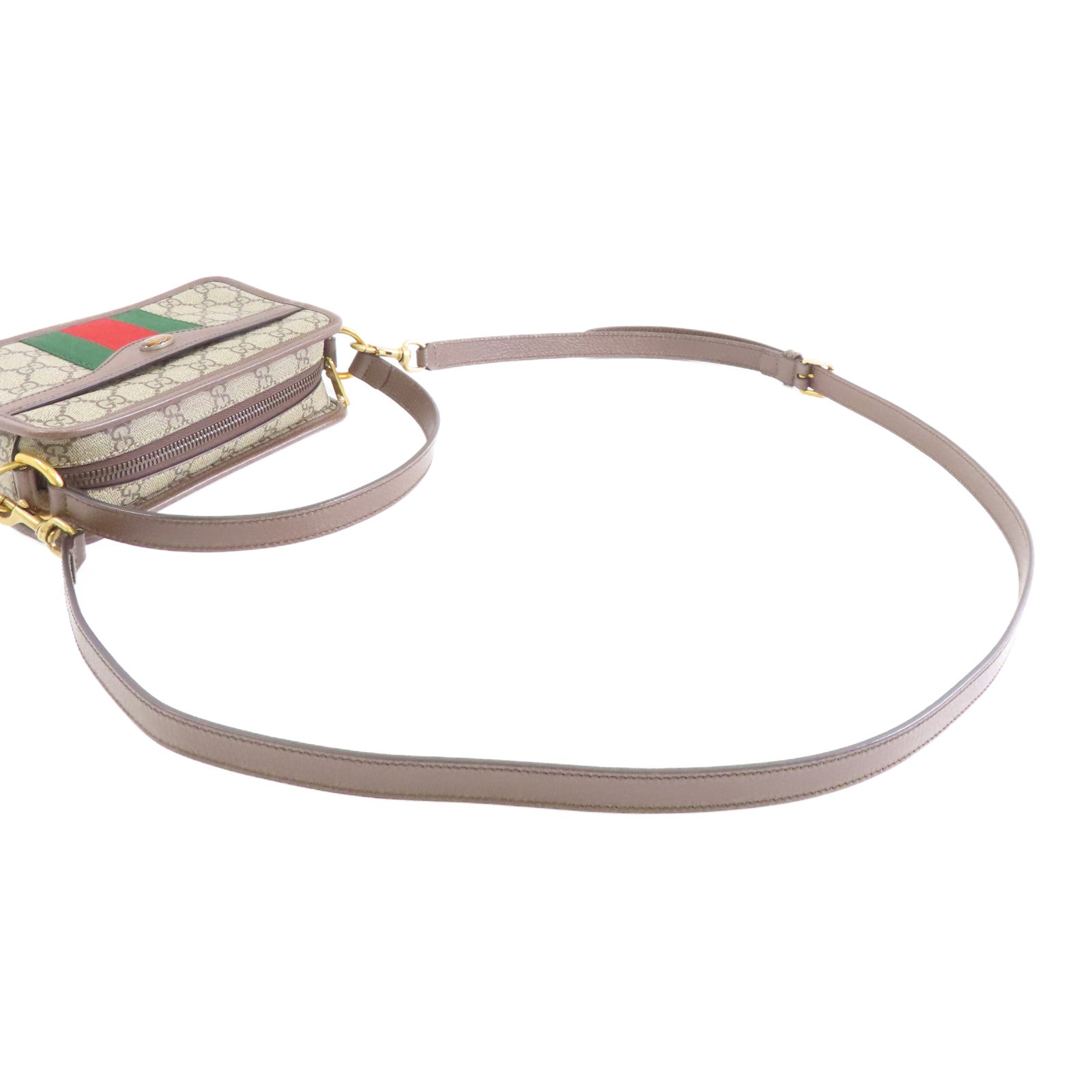 GUCCI 塗層帆布GG Superme Ophidia金扣手挽肩背兩用袋啡色