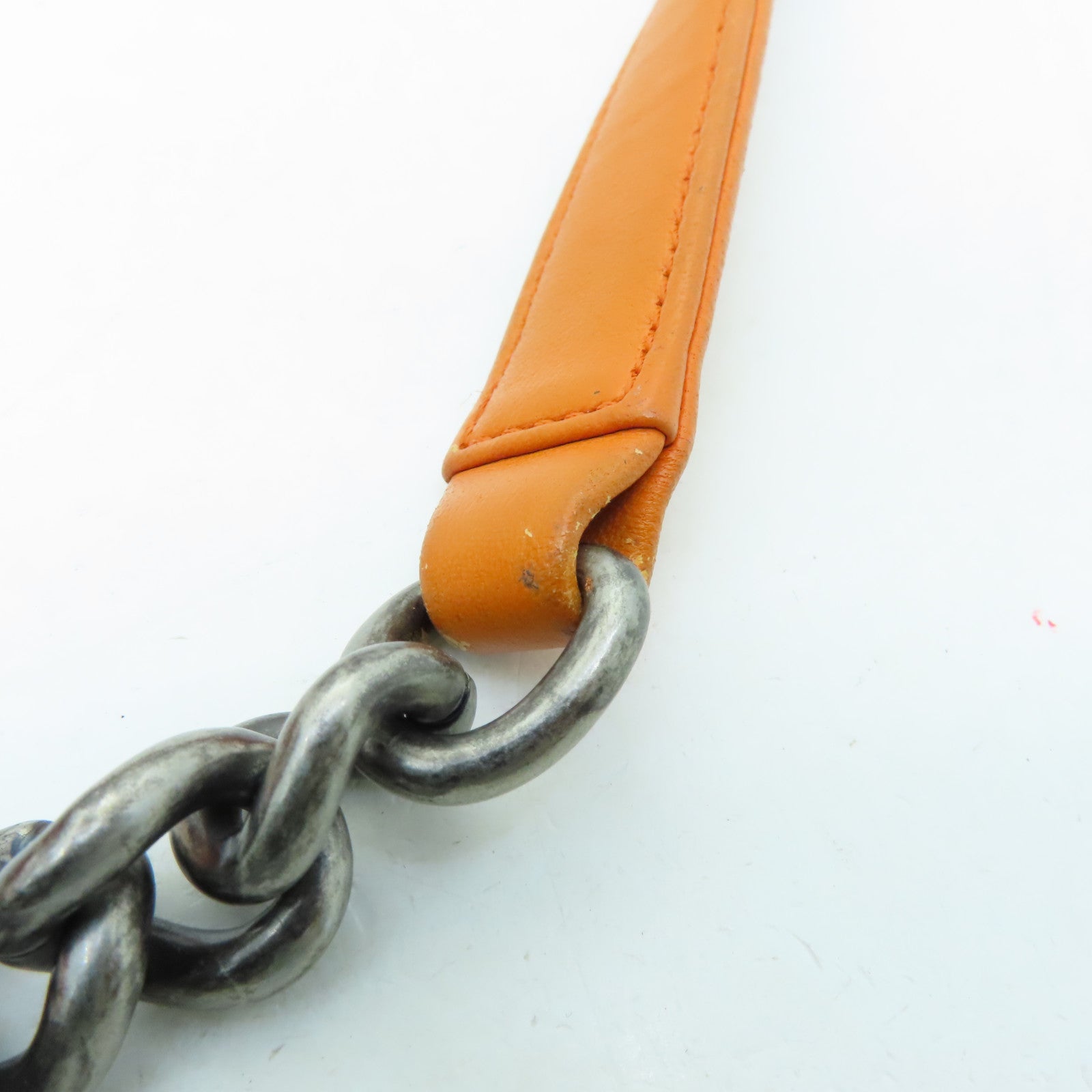 CHANEL diamond lambskin leather Boy 25cm silver buckle shoulder bag orange