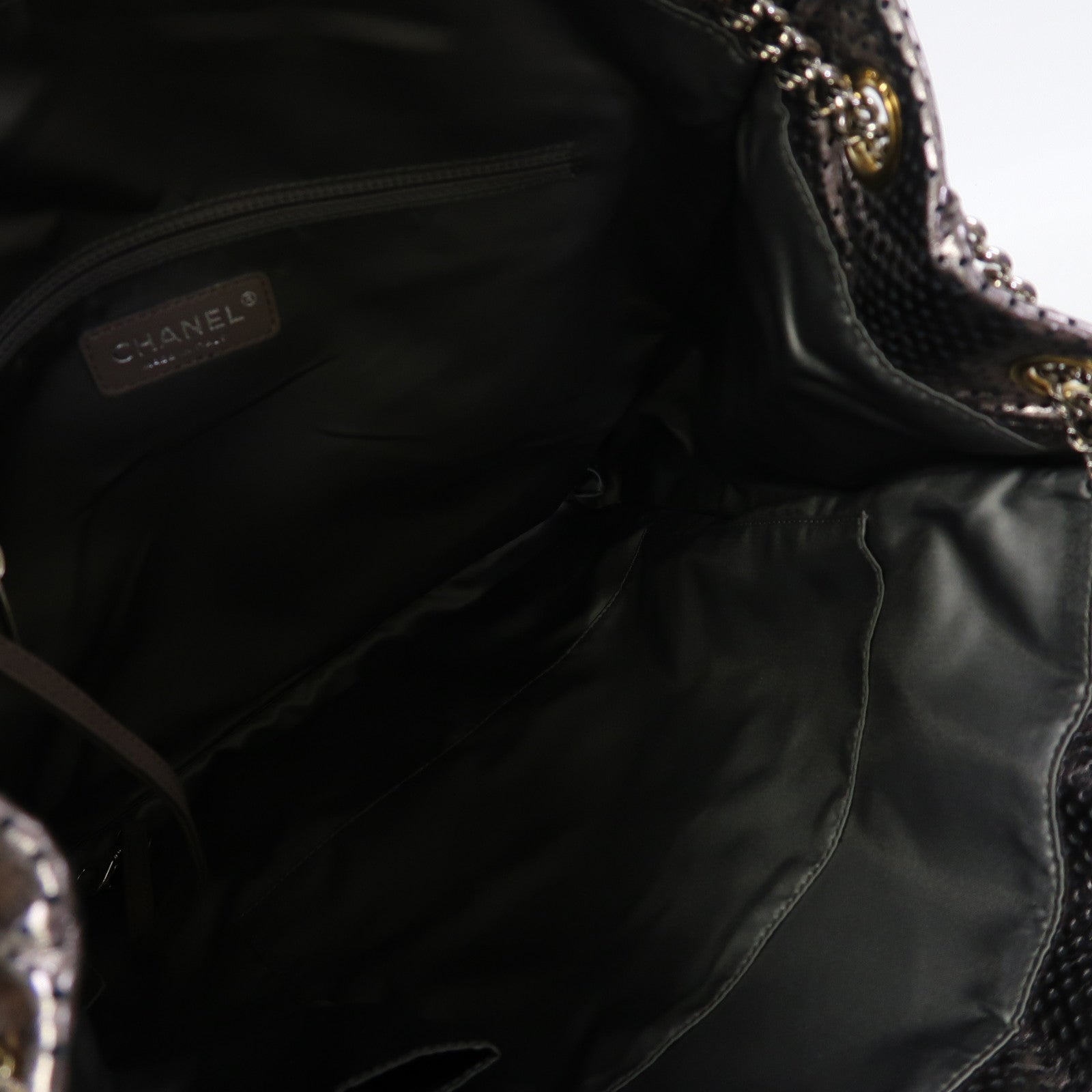CHANEL 【激減優惠】皮革Reissue Metallic Bag金扣/銀扣鏈帶肩背袋銀色