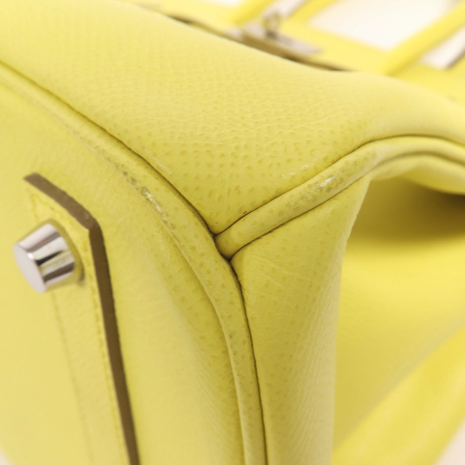 HERMES Epsom皮革Birkin 35銀扣手挽袋Lime