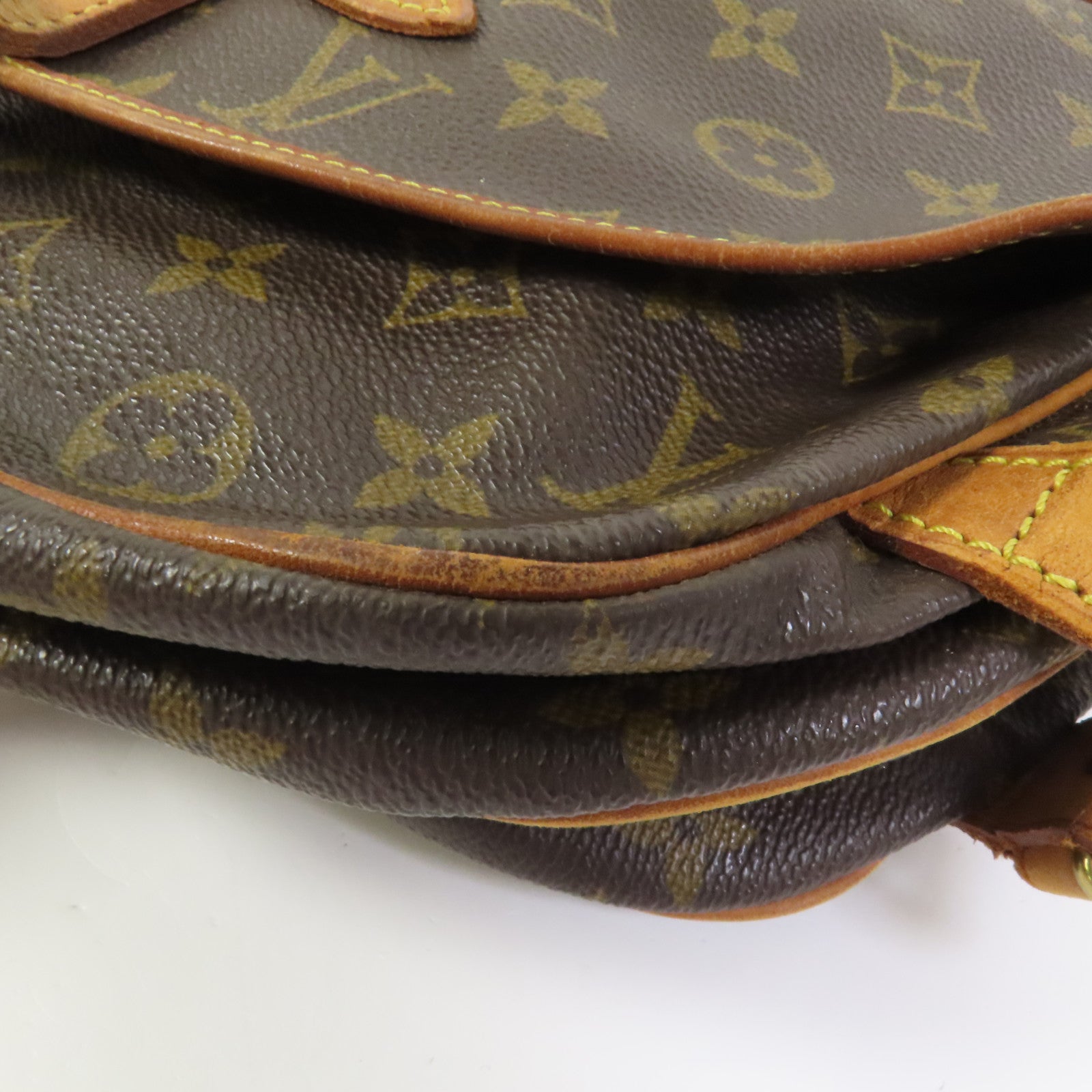 LOUIS VUITTON Monogram Saumur 30金扣肩背袋棕色