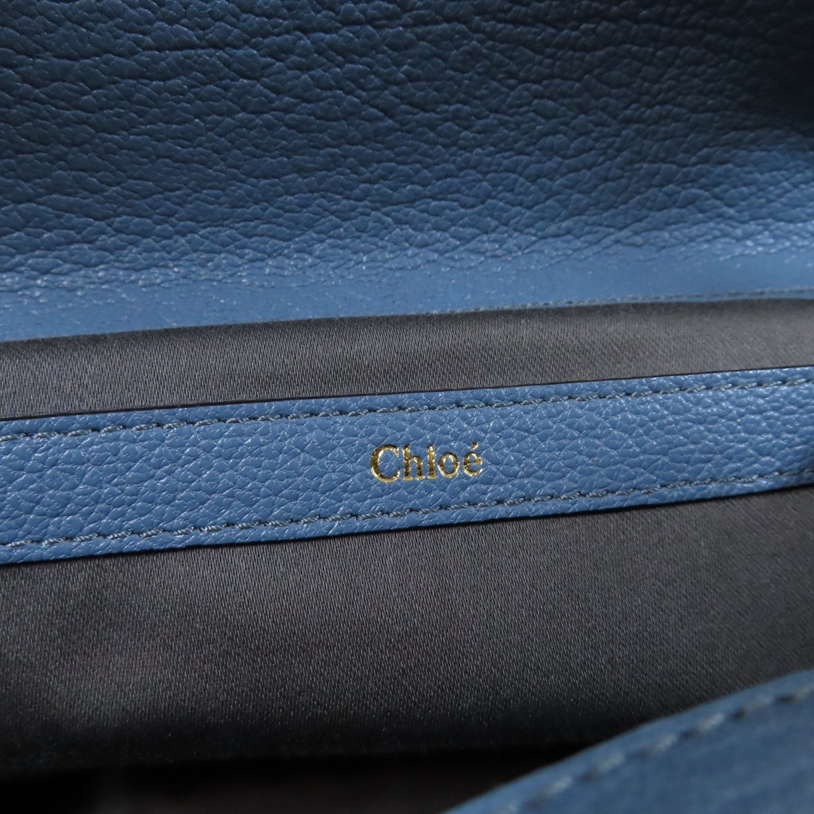 Chloe 【激減優惠】牛皮皮革2 Way Shoulder Bag金扣手挽肩背兩用袋藍色