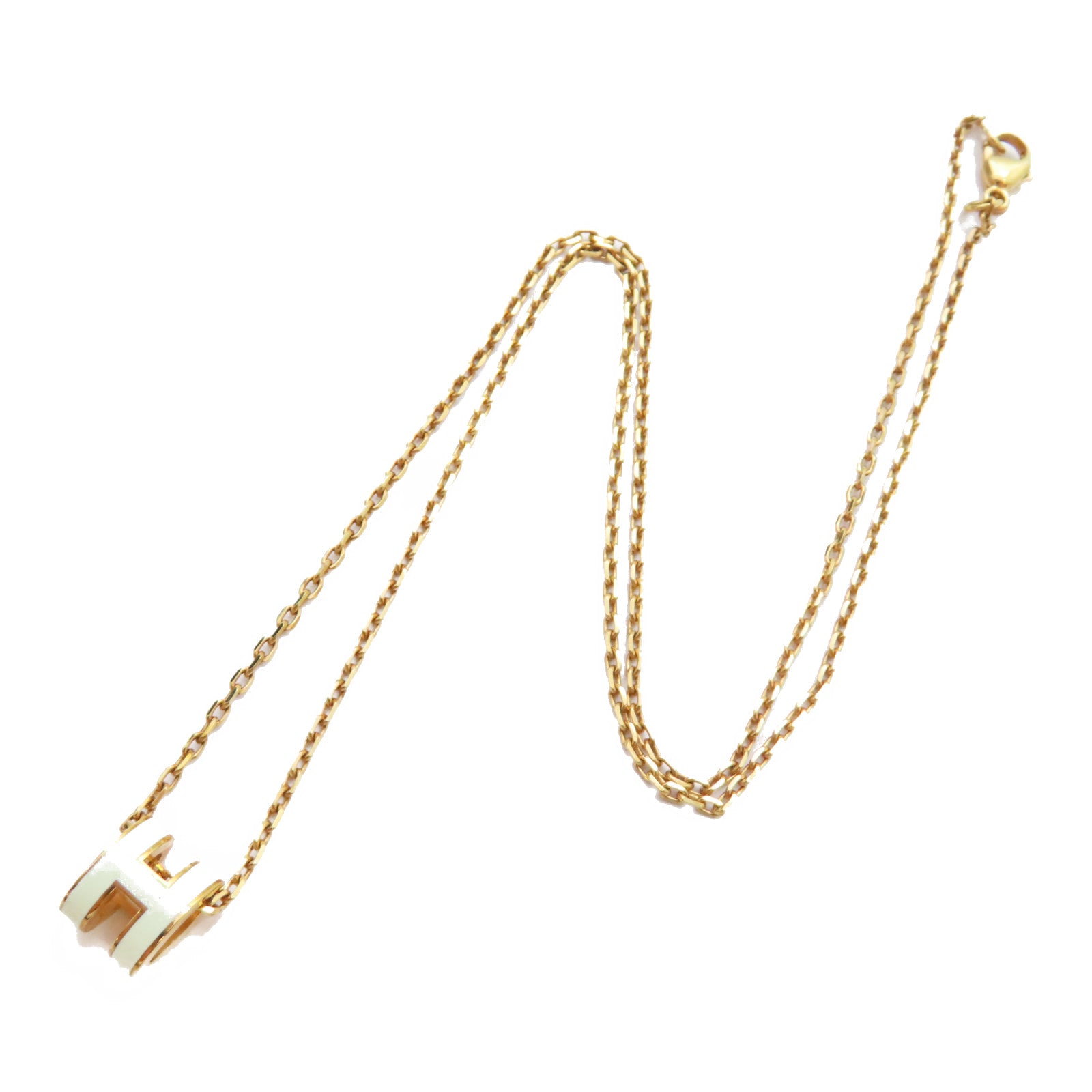 HERMES 金屬Mini Pop H Necklace項鍊汽泡綠色/金色