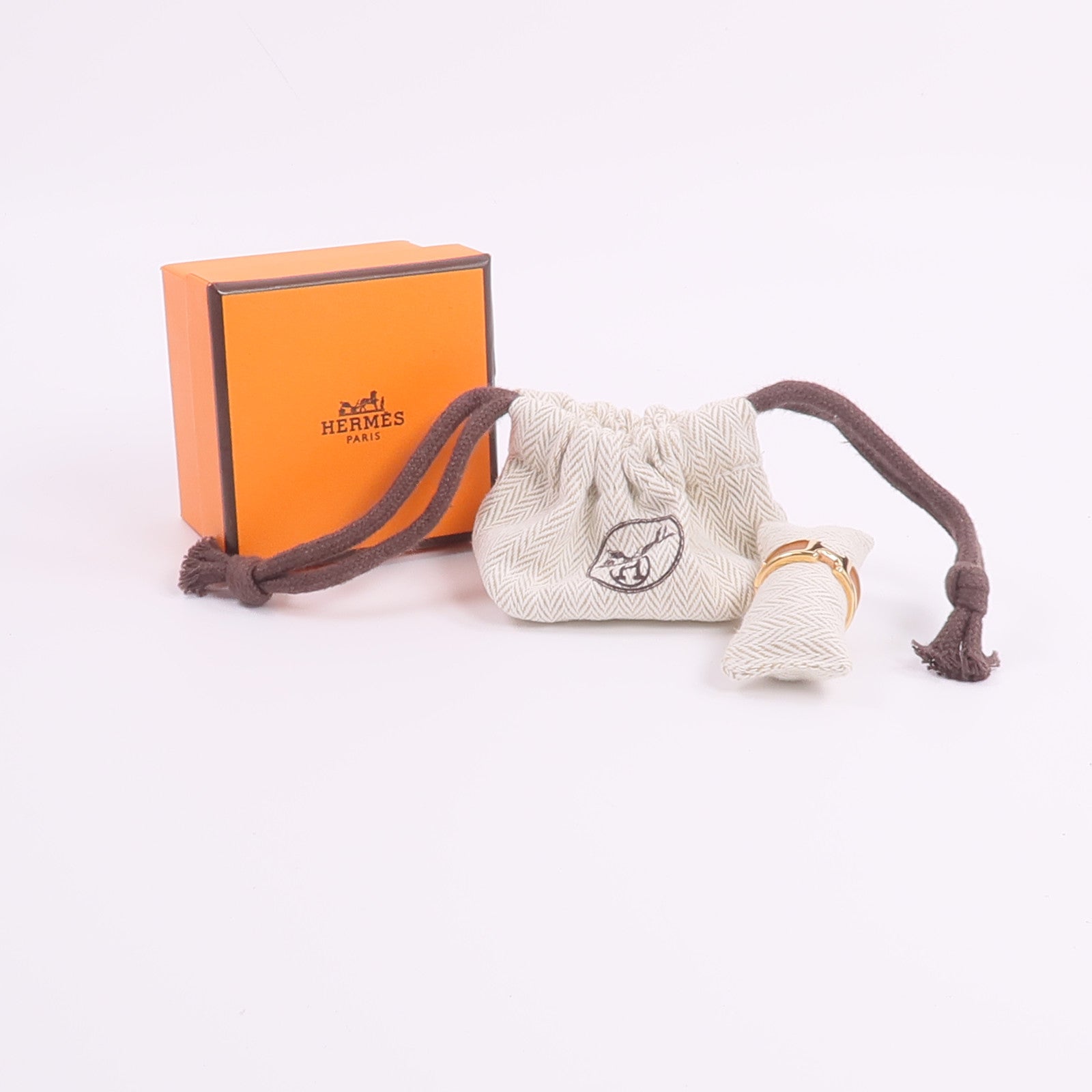 HERMES Madame皮革/金屬Olympe Ring戒指