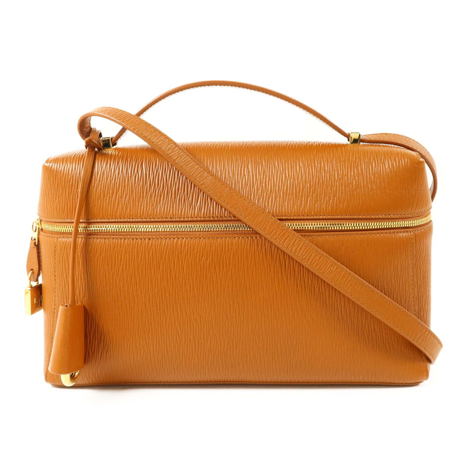 Loro Piana 牛皮皮革Extra Bag L27金扣肩背袋