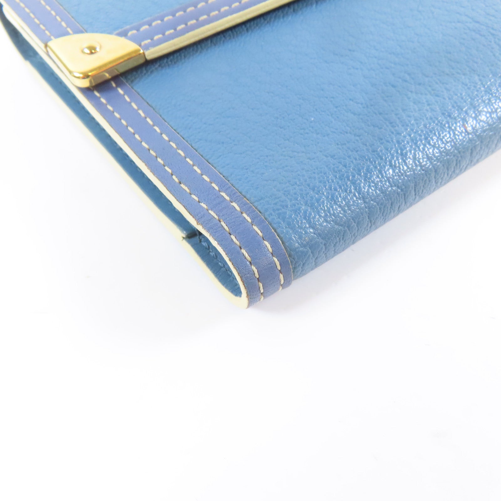 LOUIS VUITTON 【激減優惠】皮革Long Wallet金扣長錢包藍色