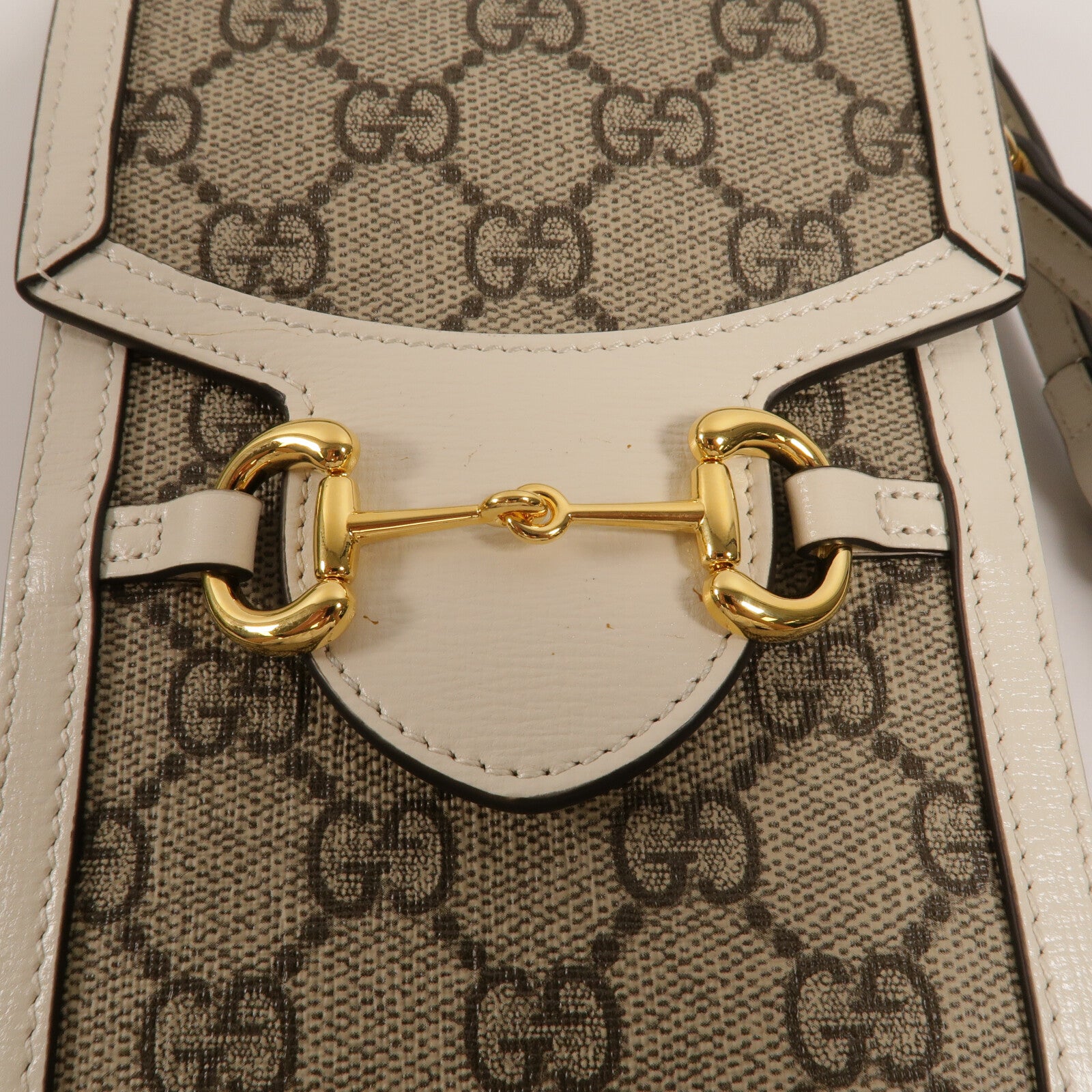 GUCCI 塗層帆布1955 Horsebit肩背袋